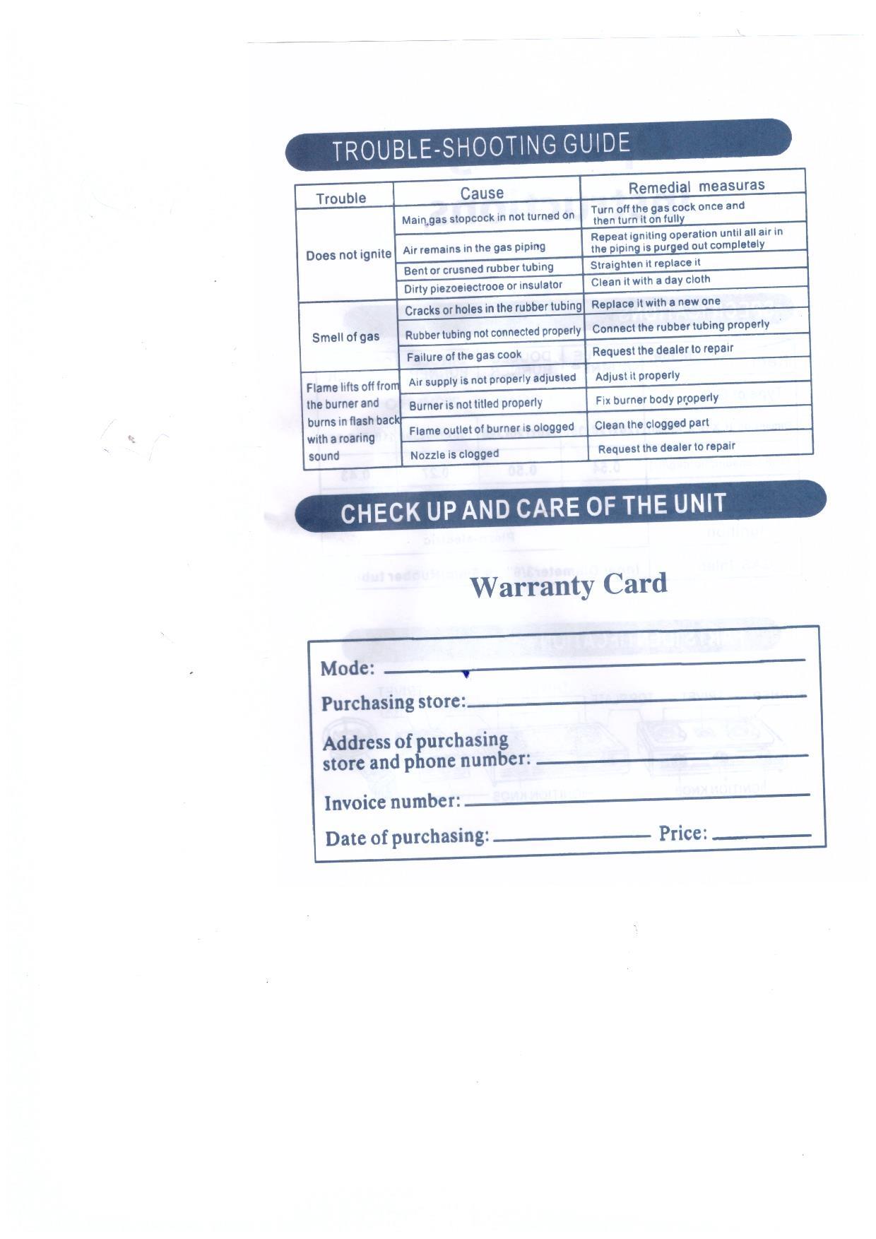 Warranty Front