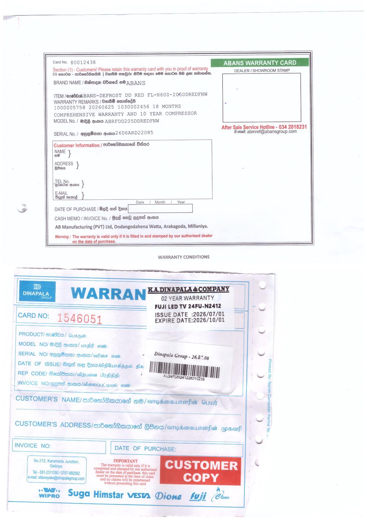 Warranty Front