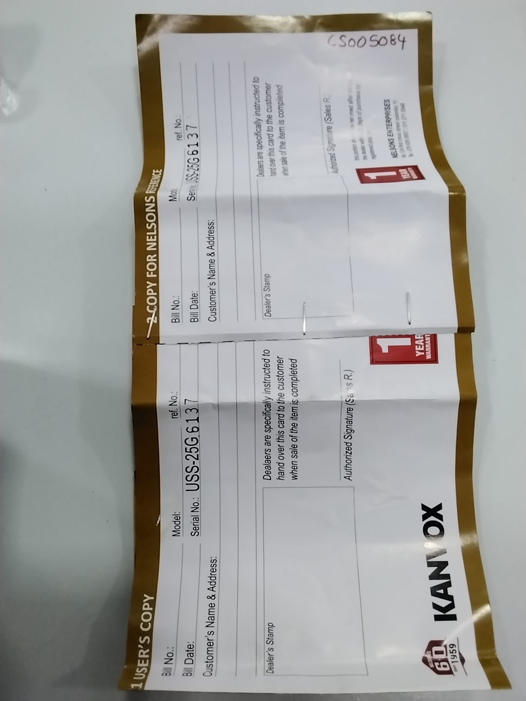 Warranty Front