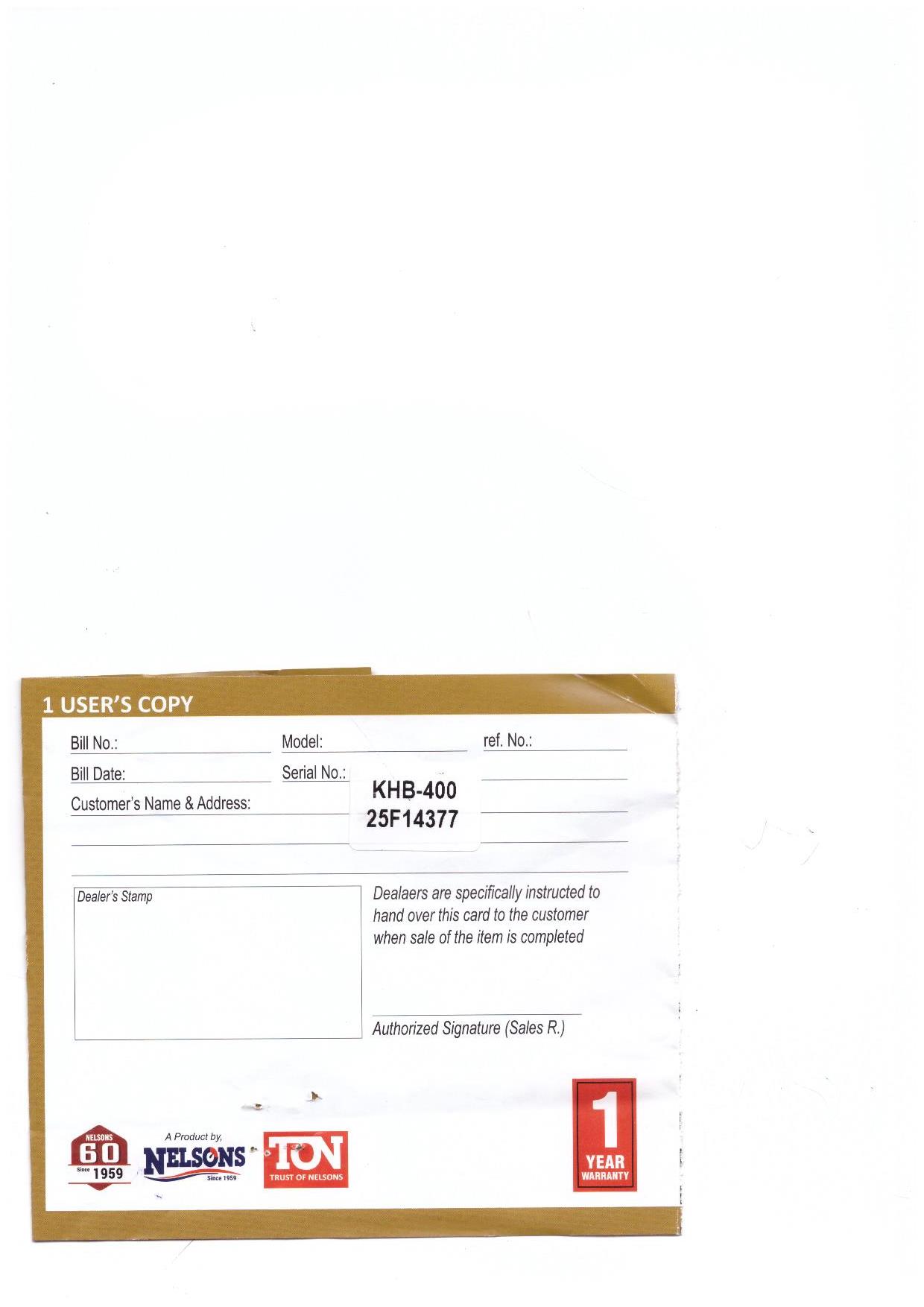Warranty Front