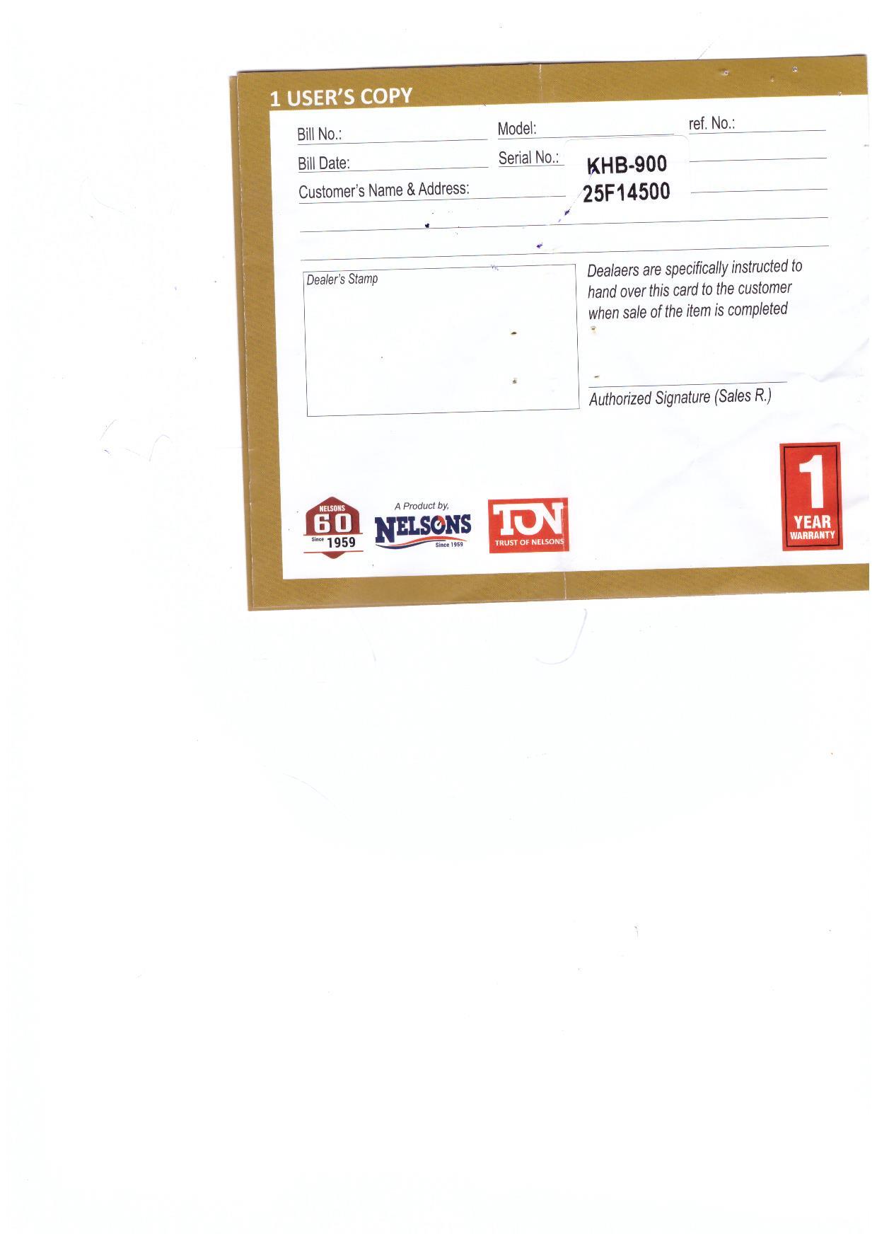 Warranty Front