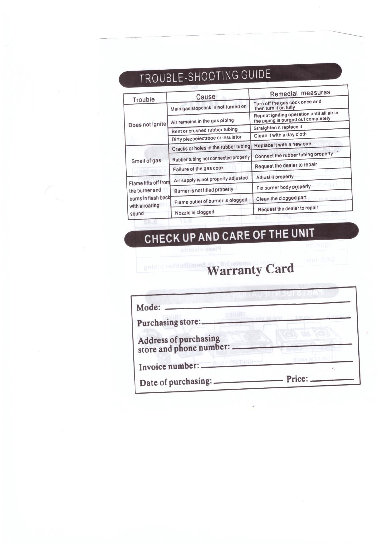 Warranty Front