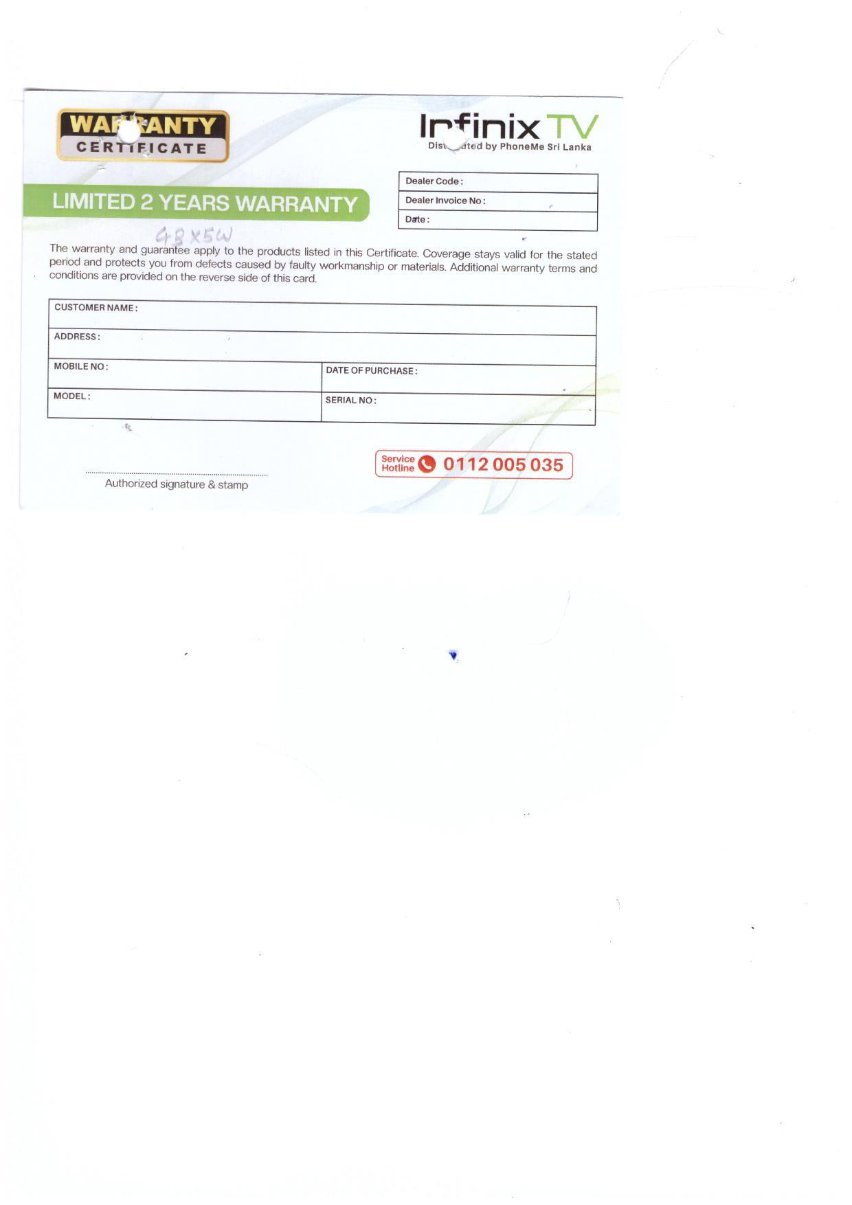 Warranty Front