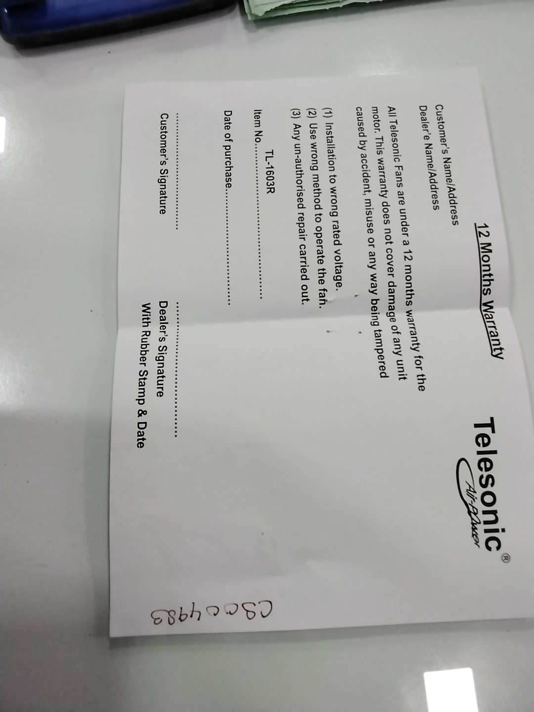 Warranty Front