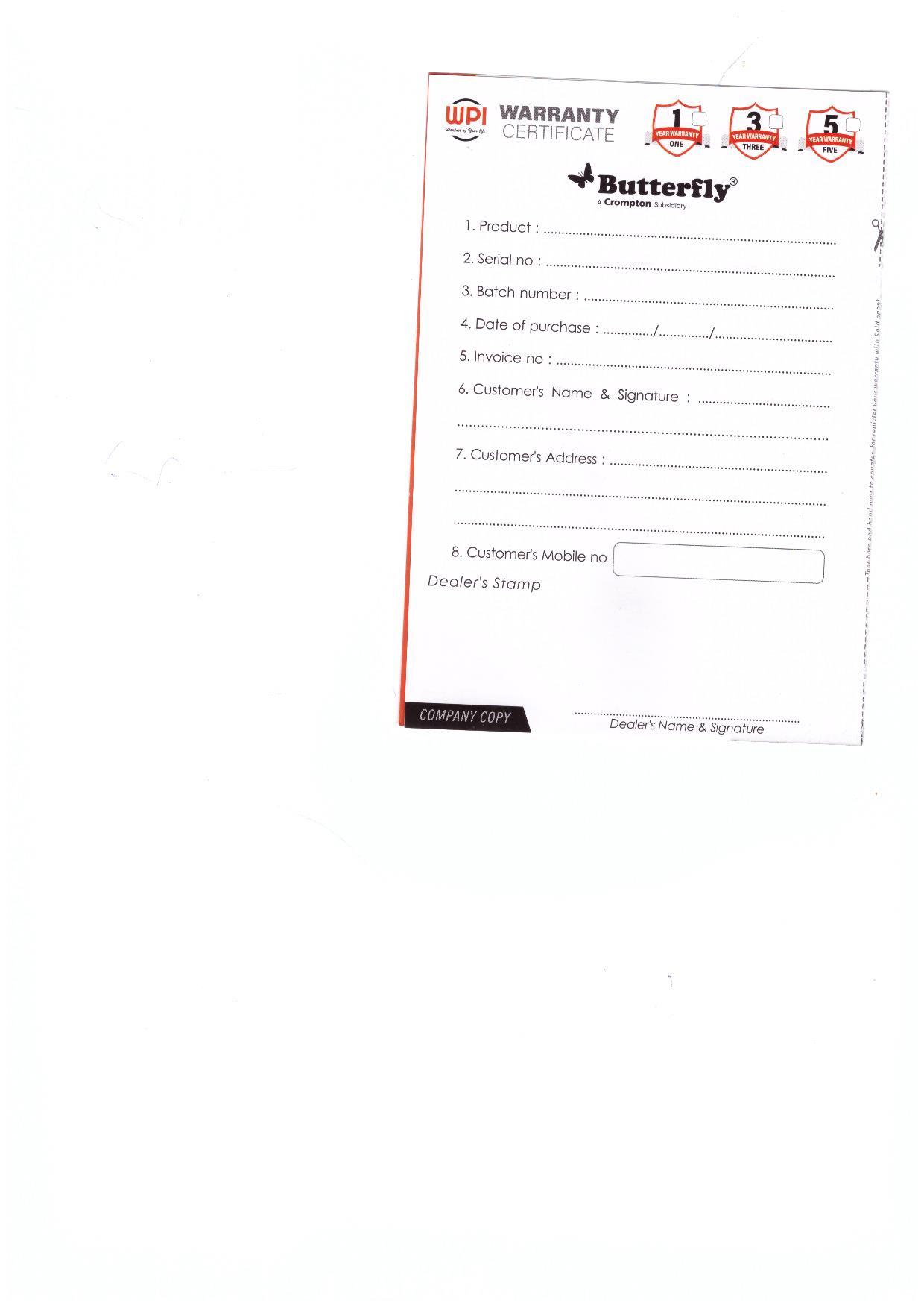 Warranty Front