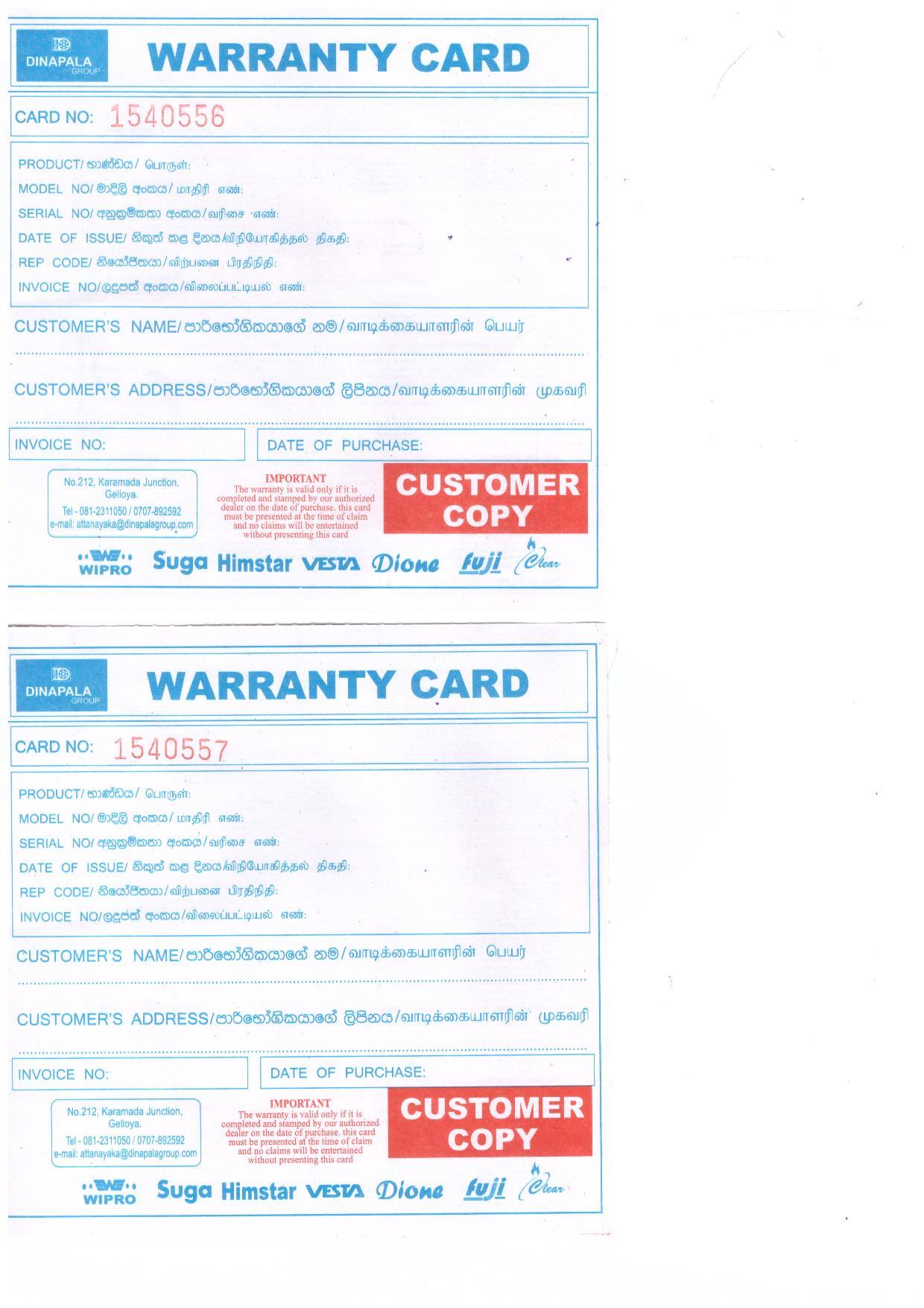 Warranty Back
