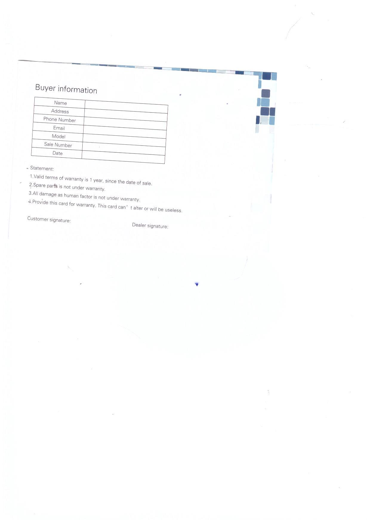 Warranty Front