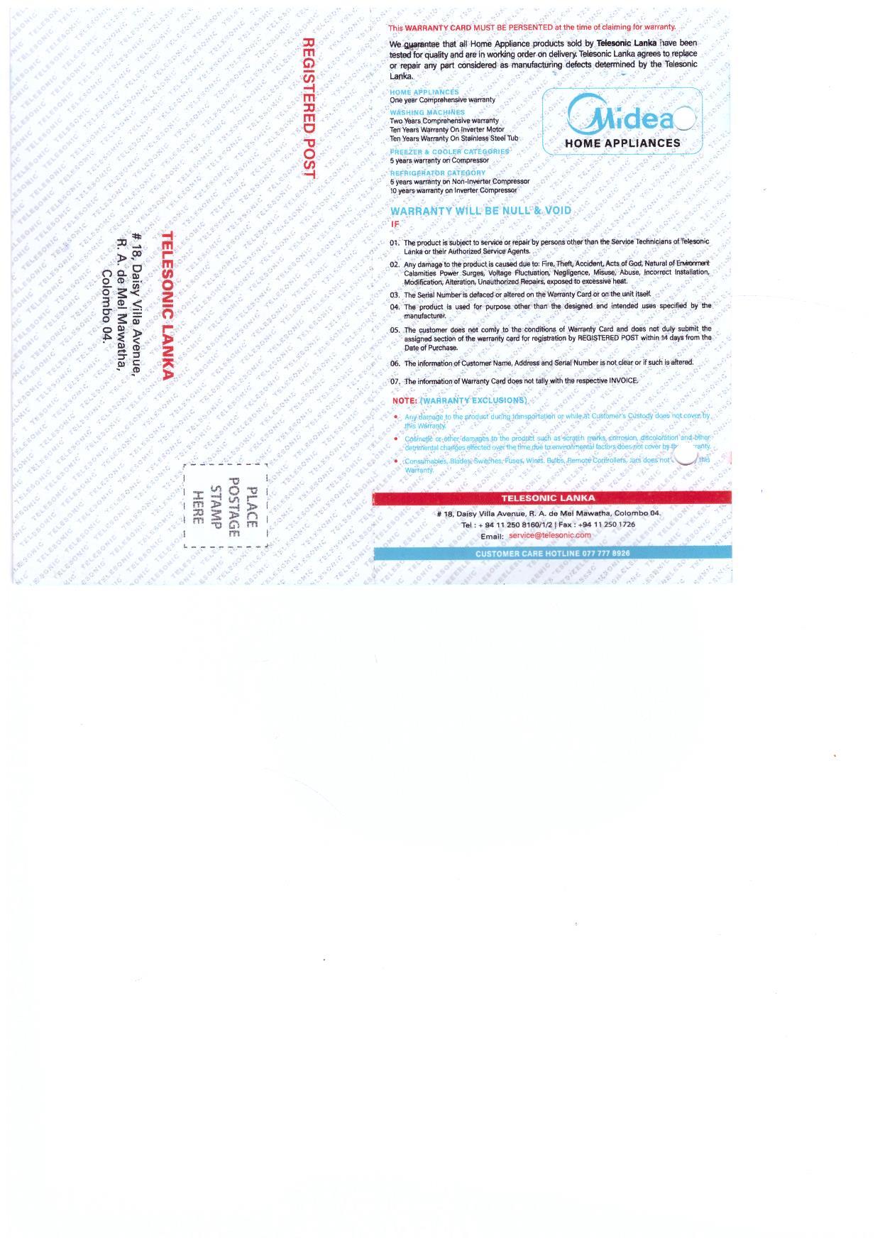 Warranty Front