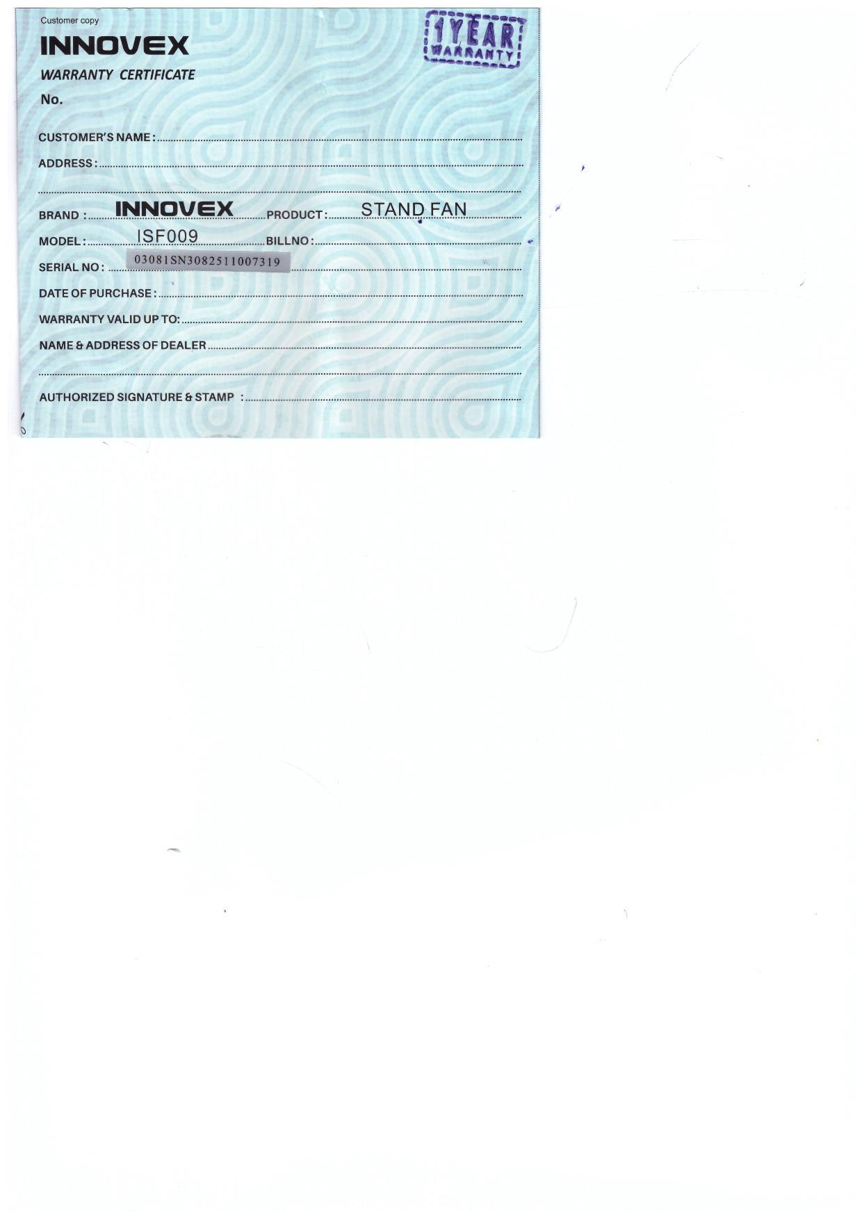 Warranty Front