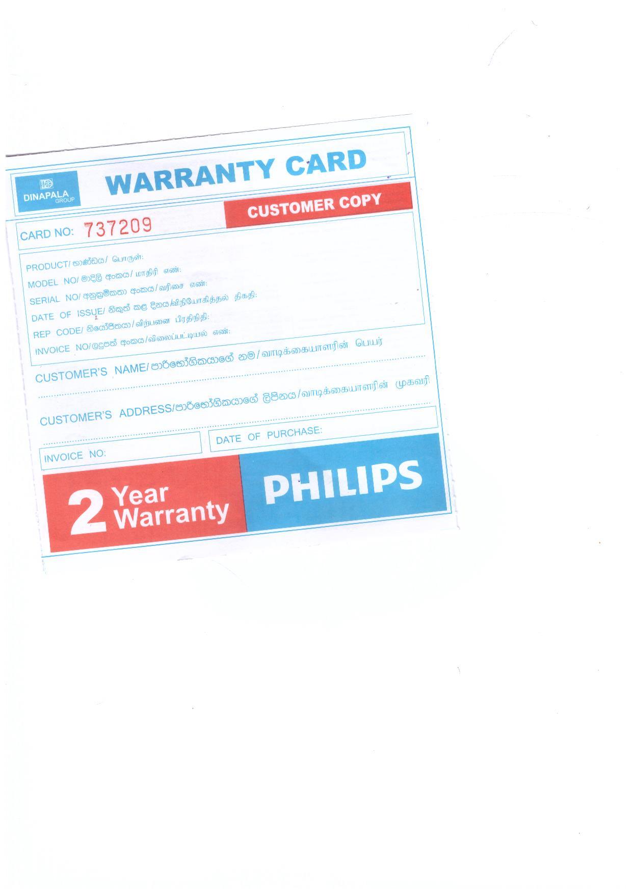Warranty Front