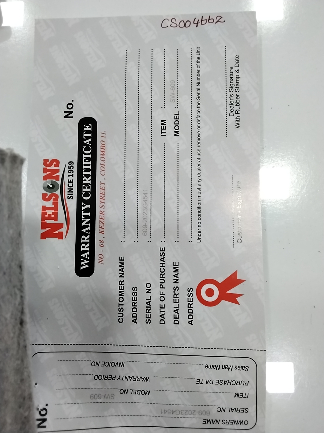 Warranty Front