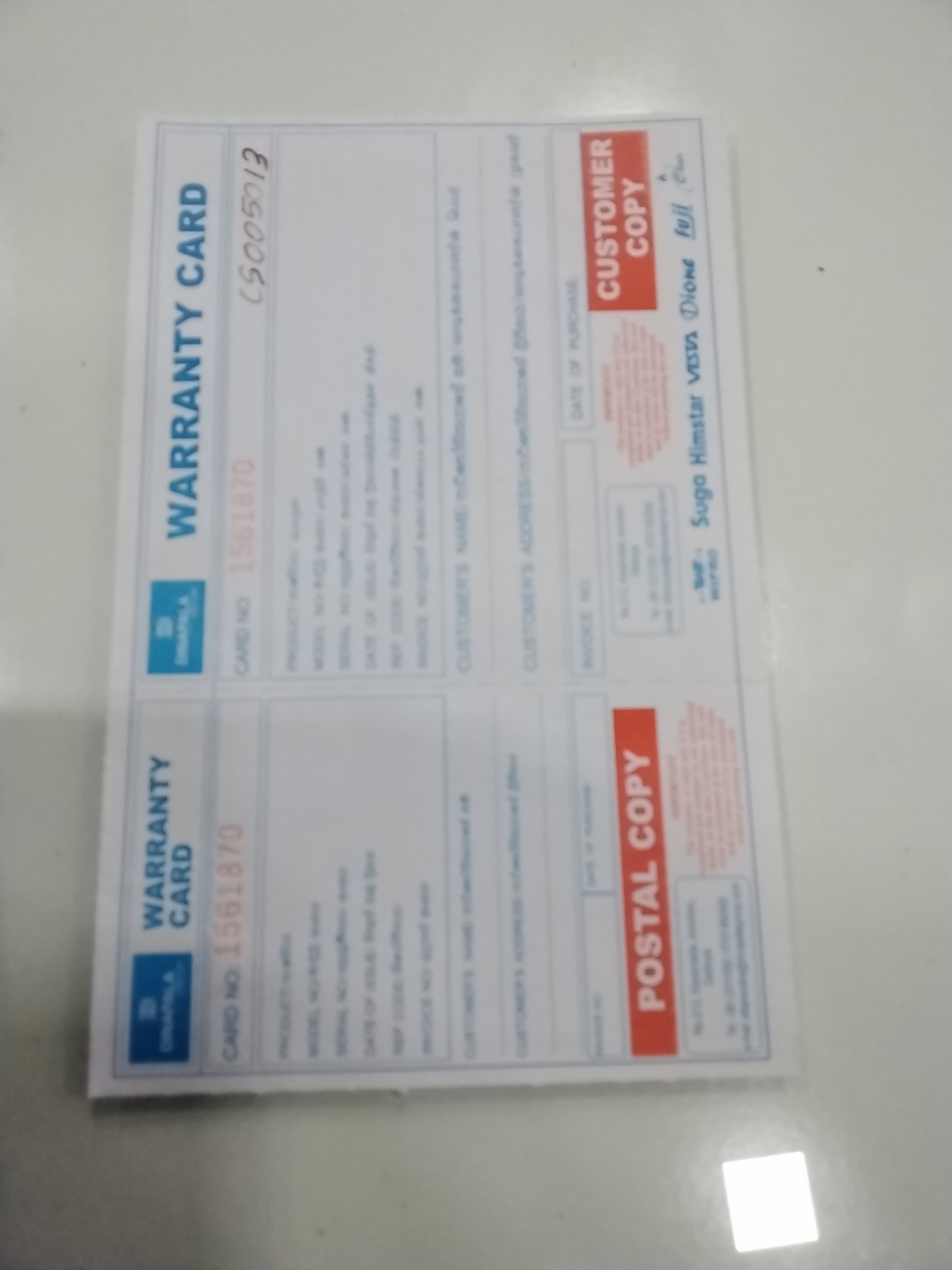Warranty Front