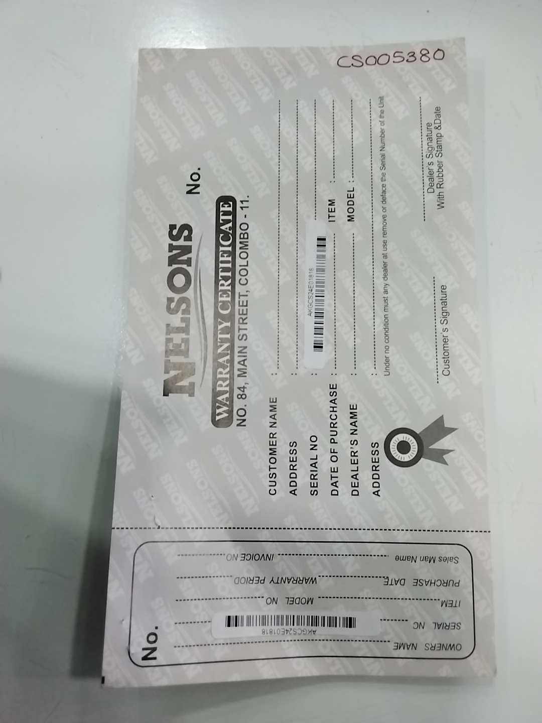 Warranty Front