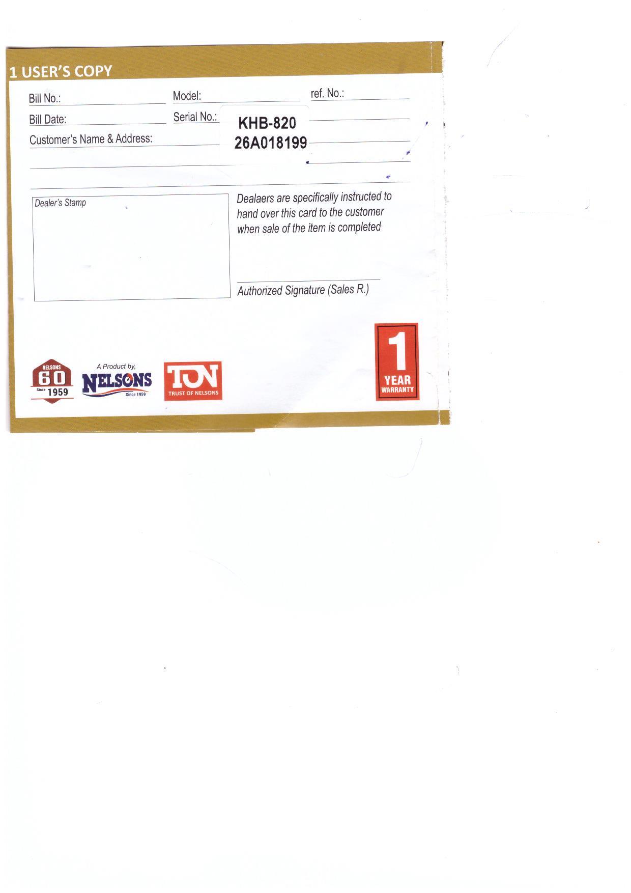 Warranty Front