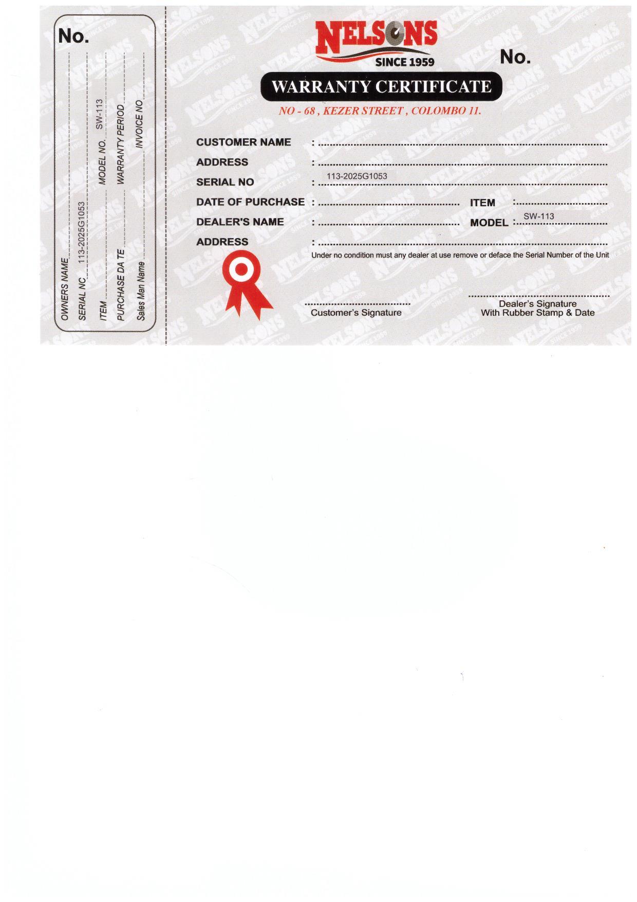 Warranty Front