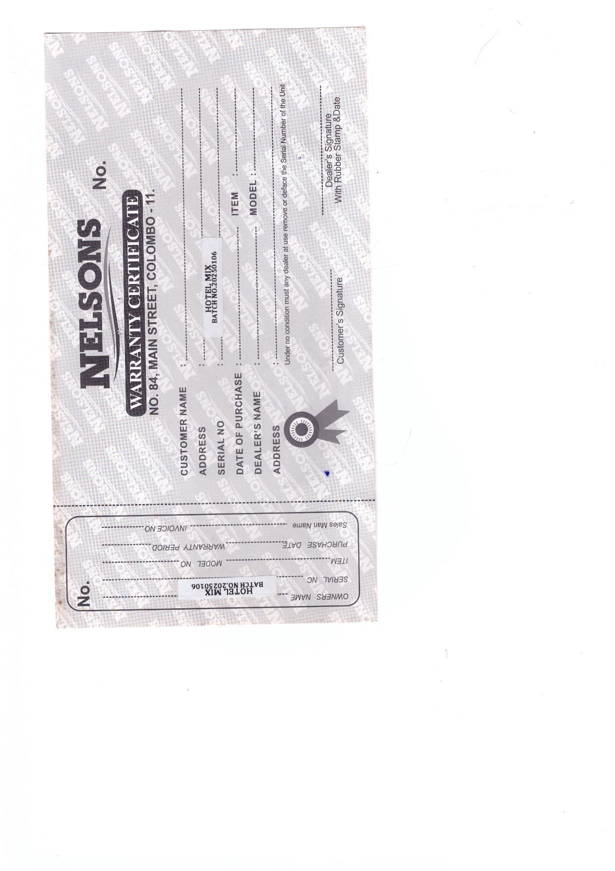 Warranty Front