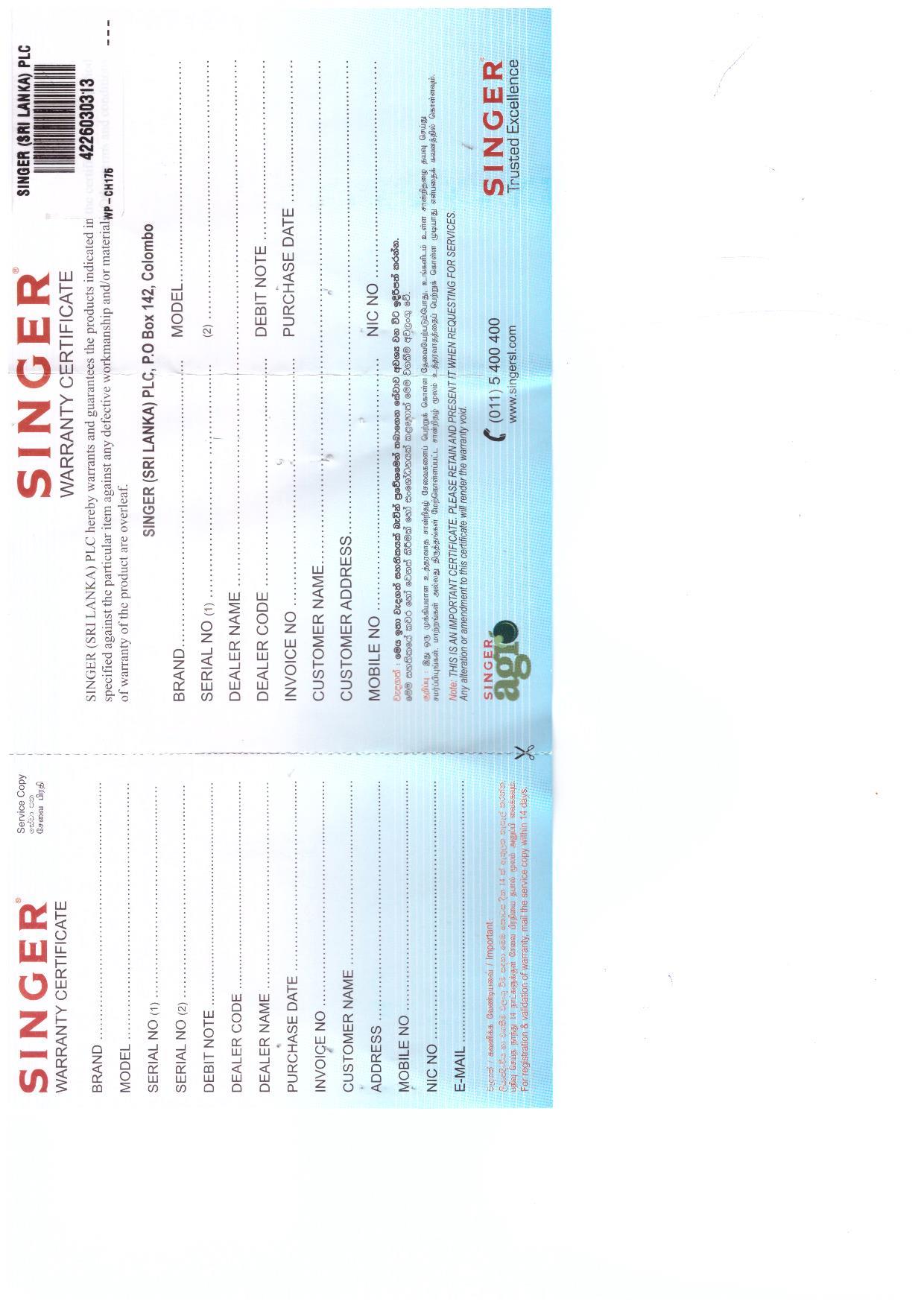 Warranty Front
