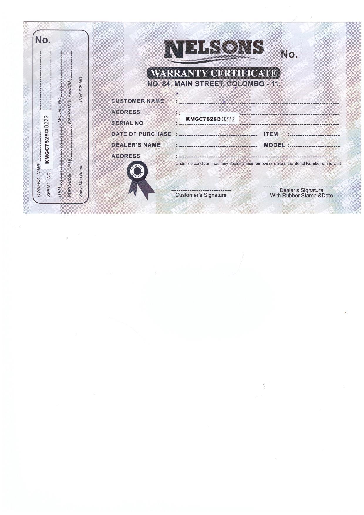 Warranty Front