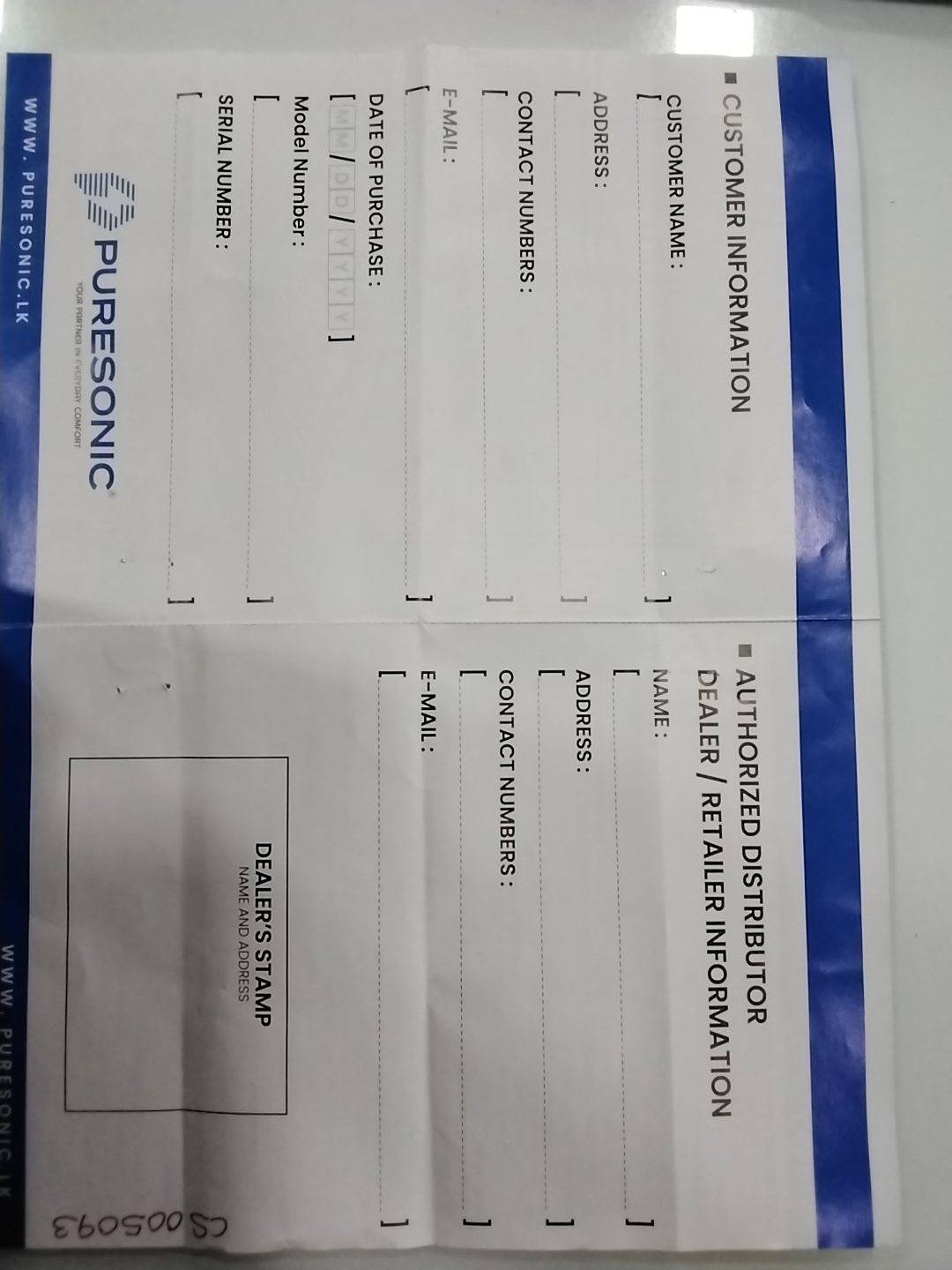 Warranty Front