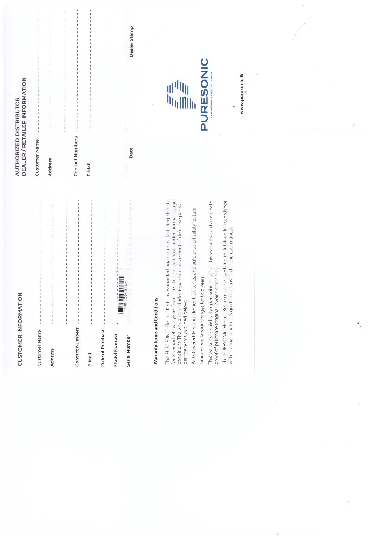 Warranty Front