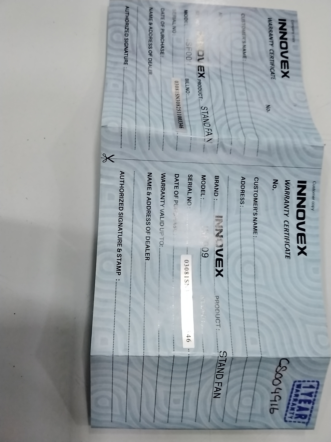 Warranty Front