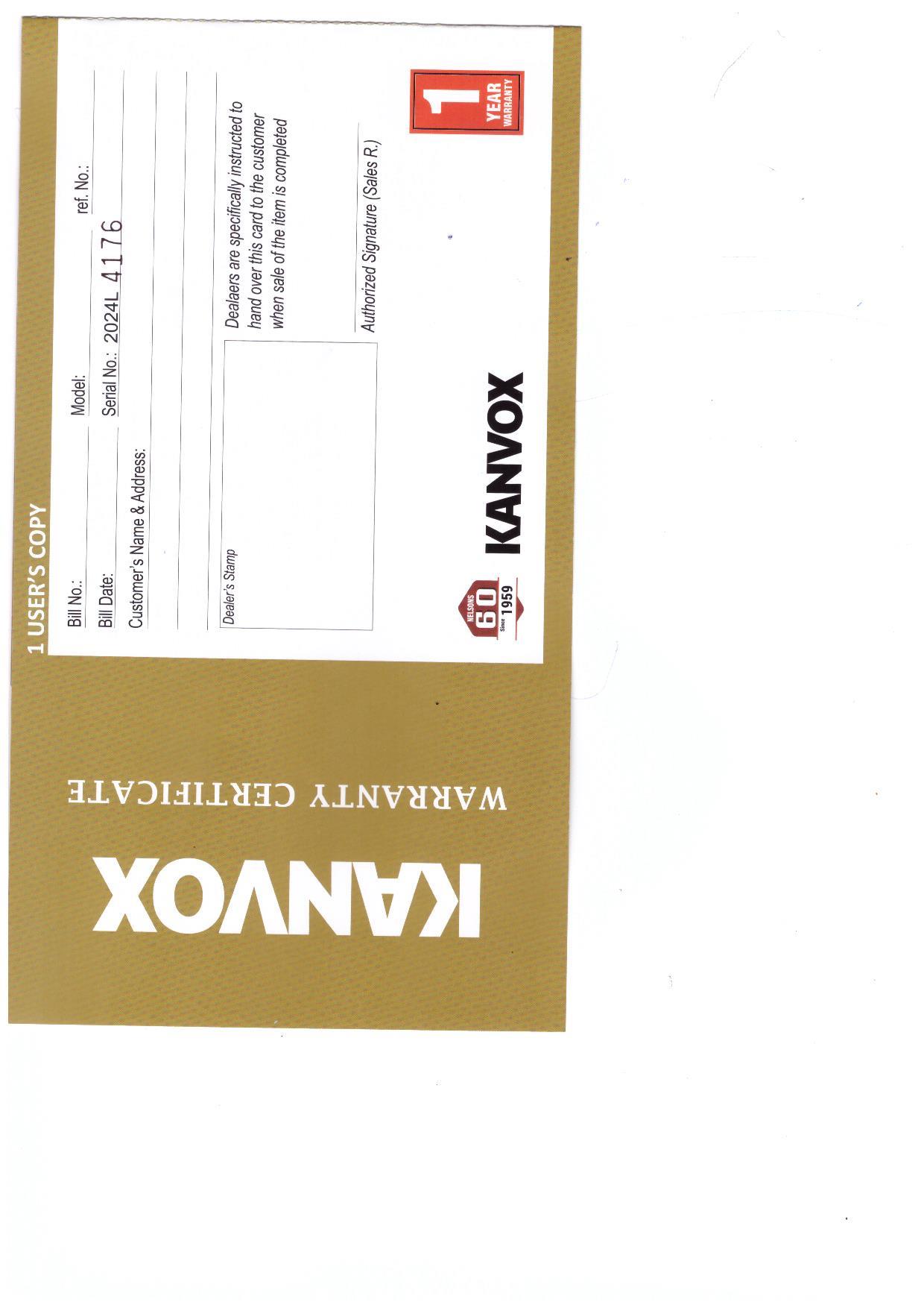 Warranty Front