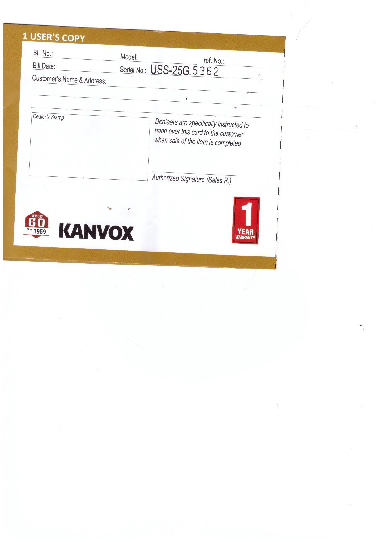 Warranty Front