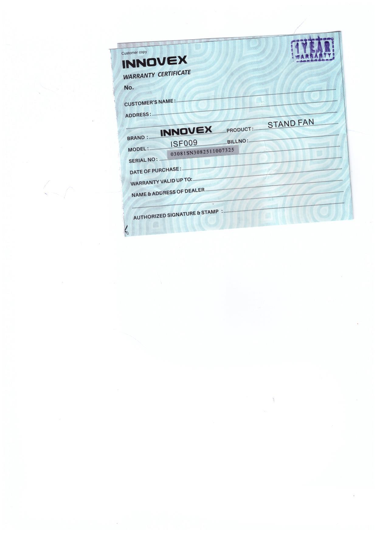 Warranty Front