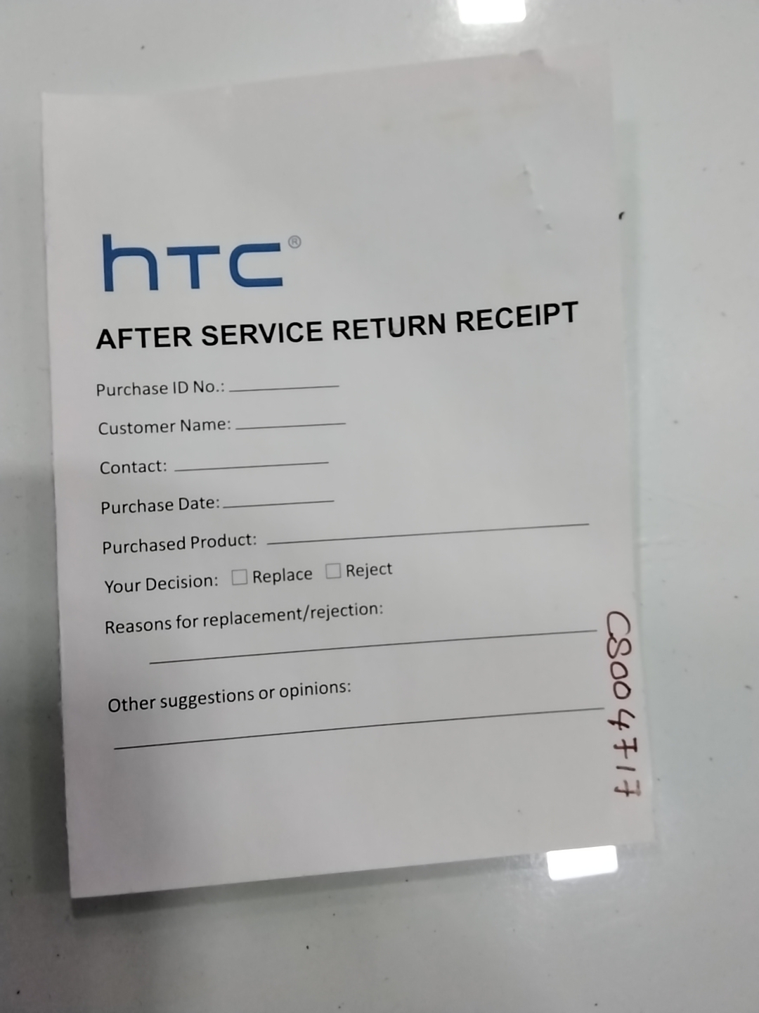 Warranty Front
