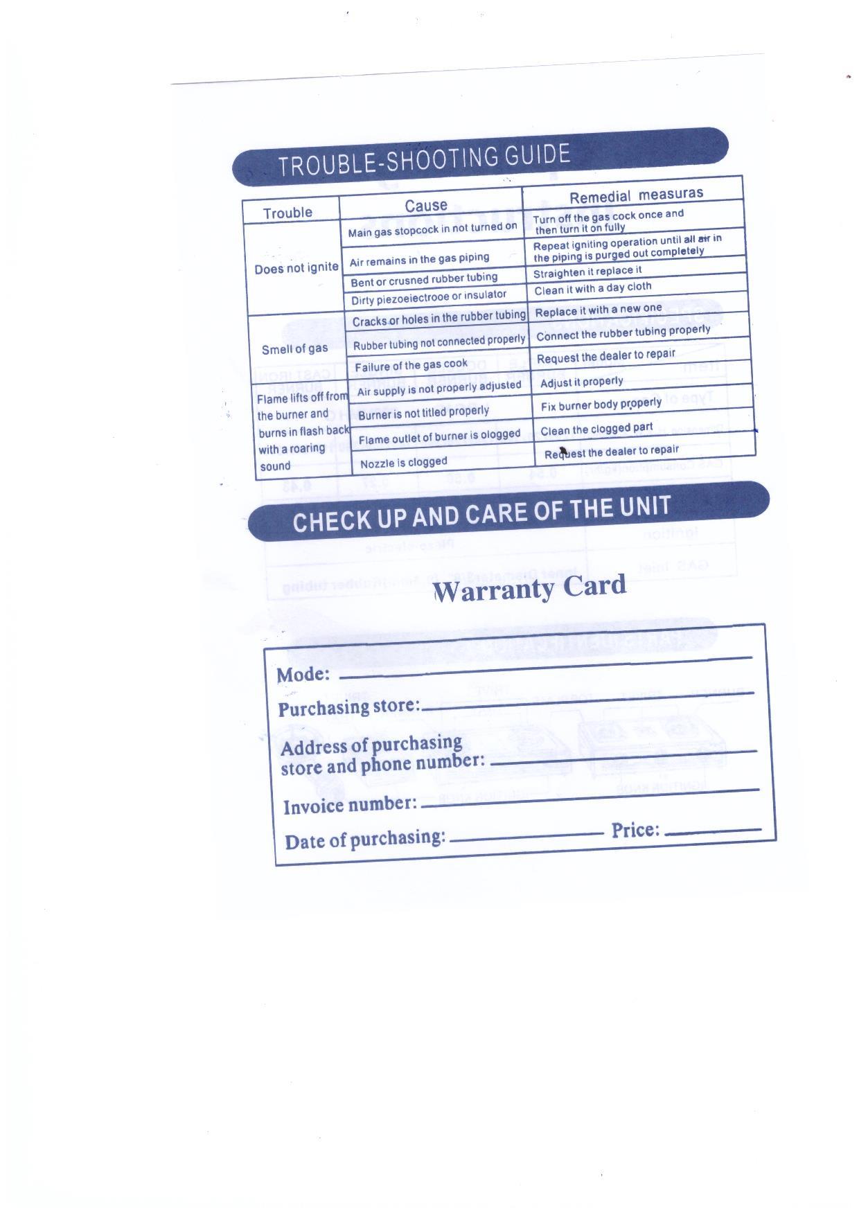 Warranty Front