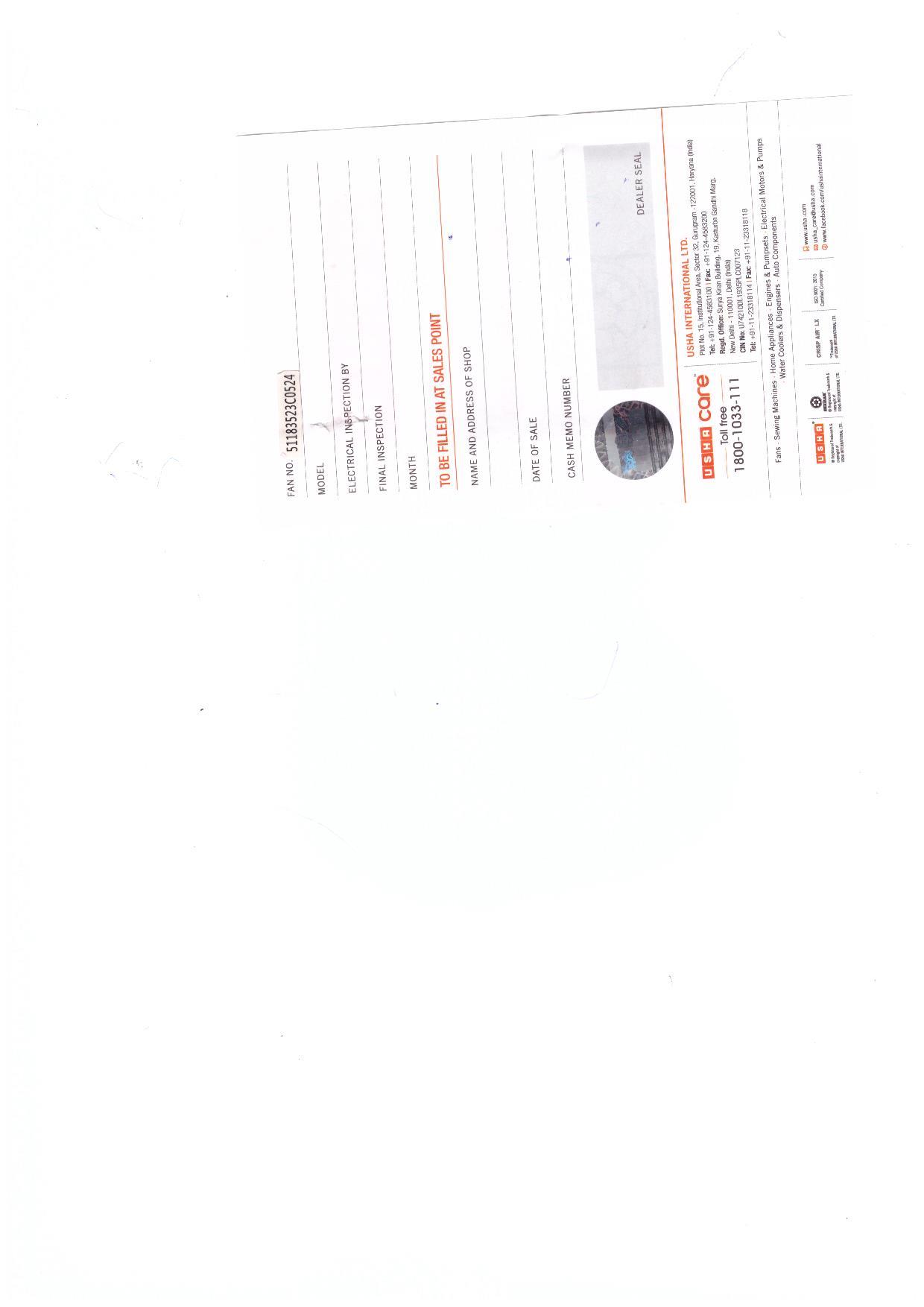Warranty Front