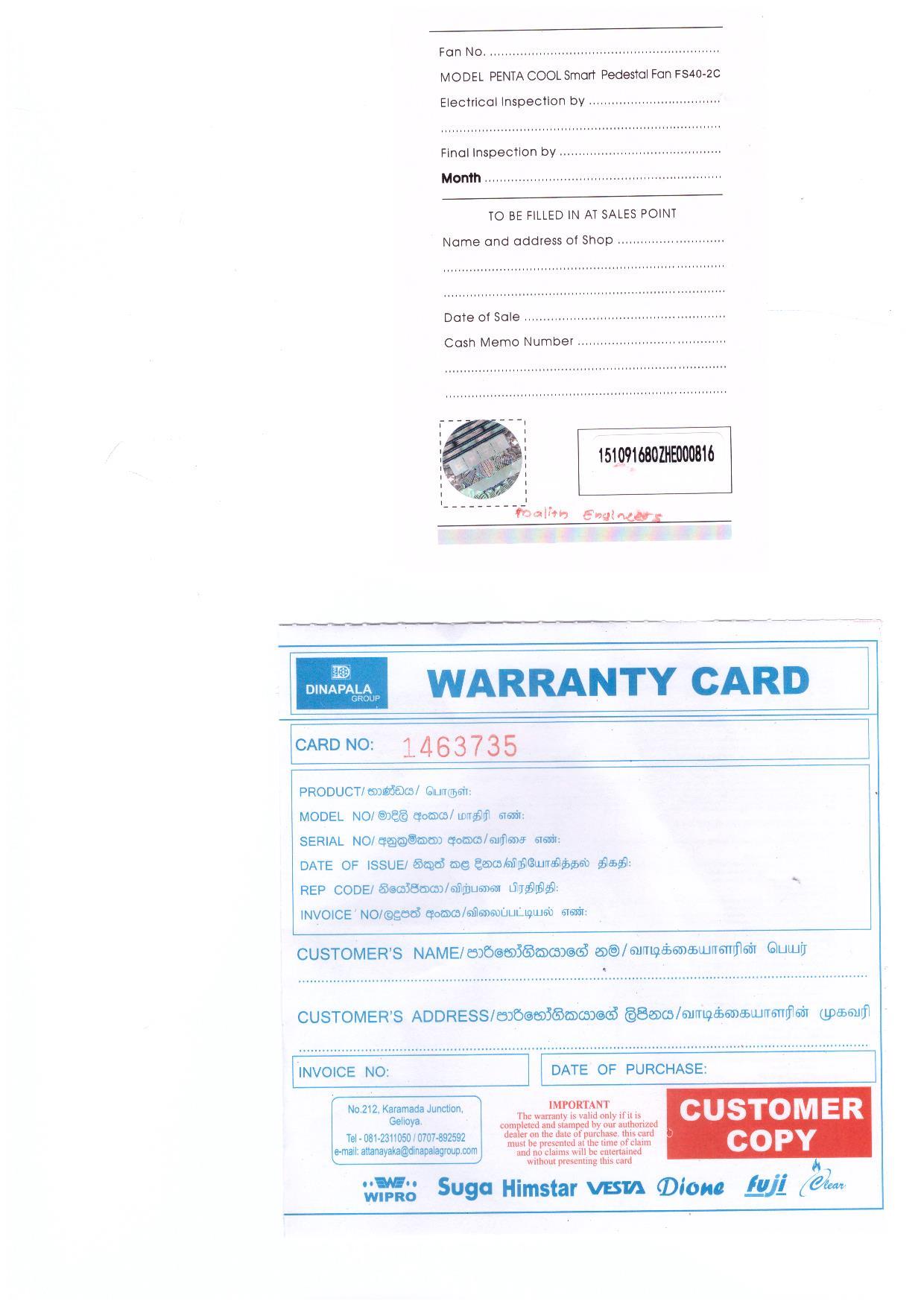 Warranty Front