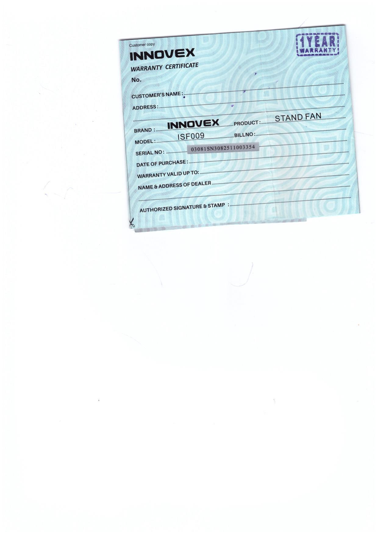 Warranty Front