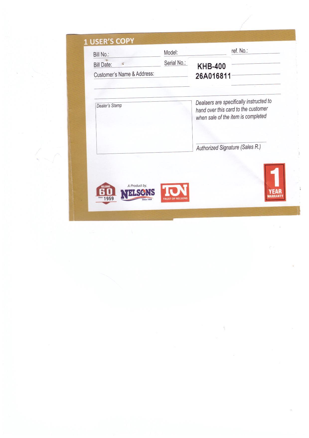Warranty Front