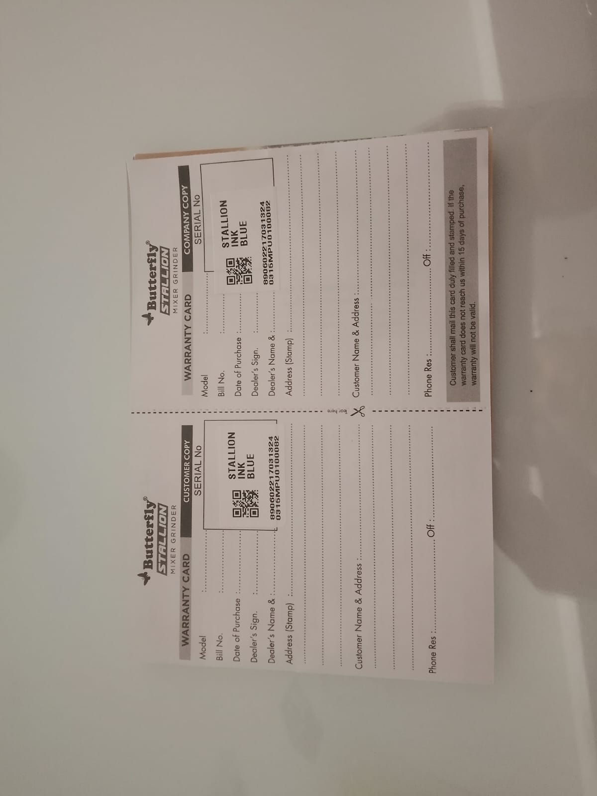 Warranty Front