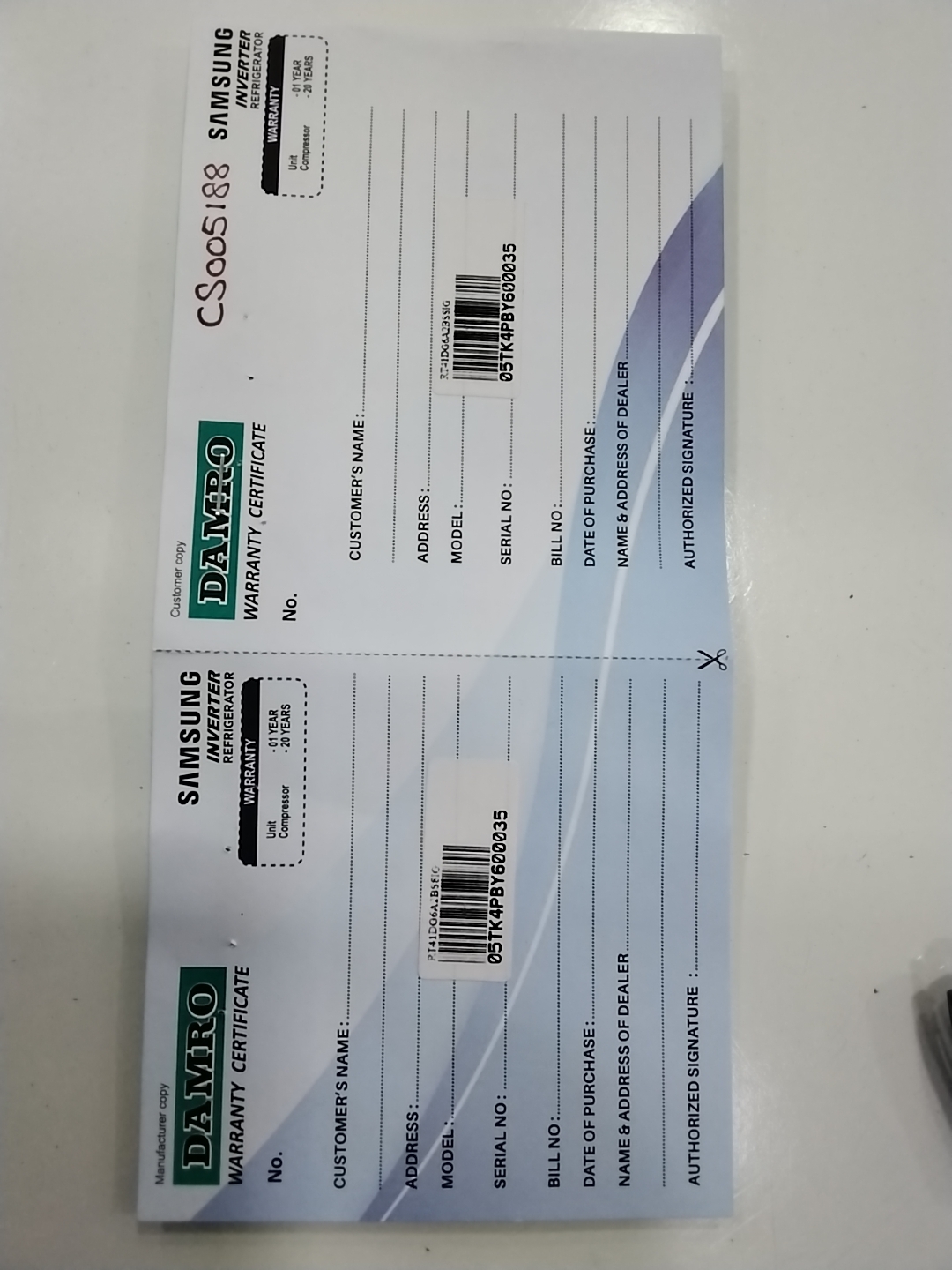 Warranty Front