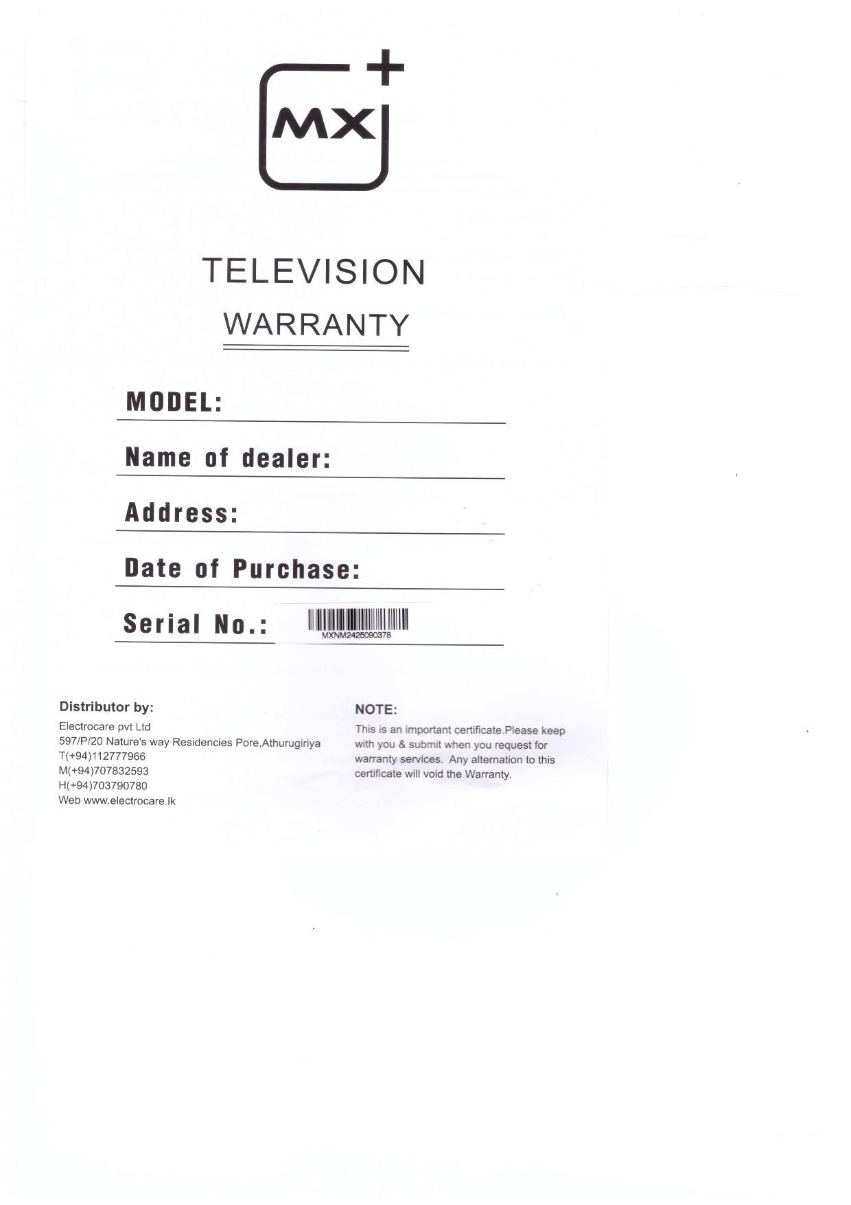 Warranty Front