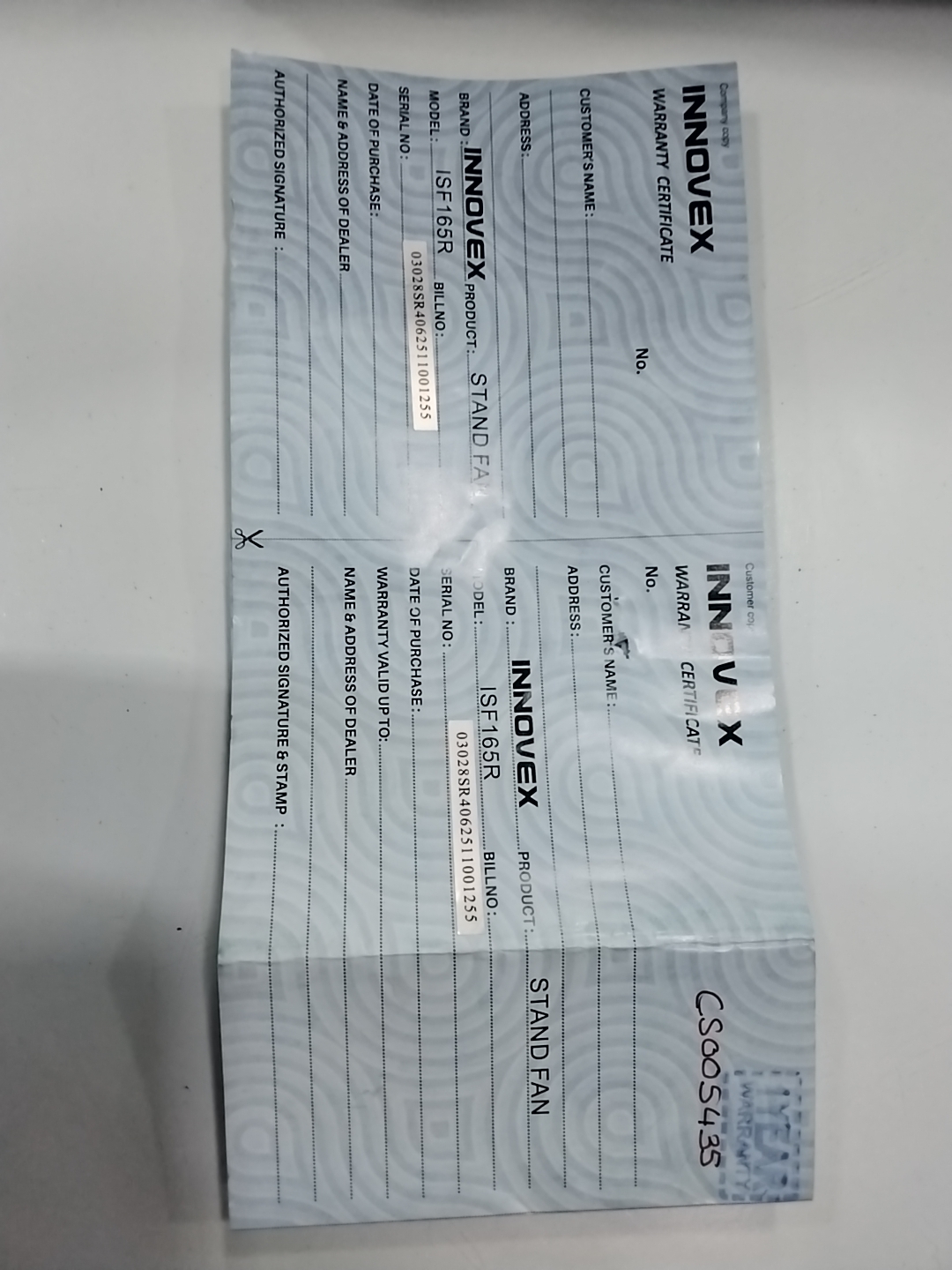 Warranty Front