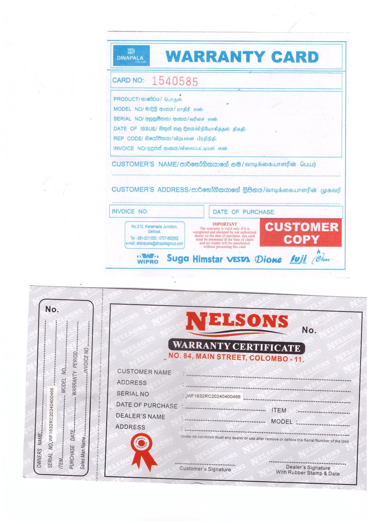 Warranty Front