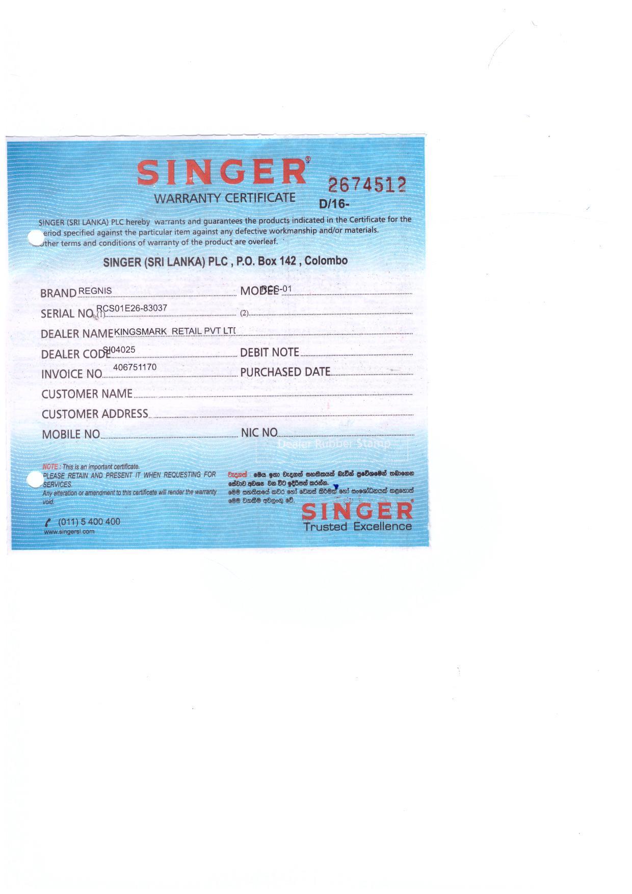 Warranty Front