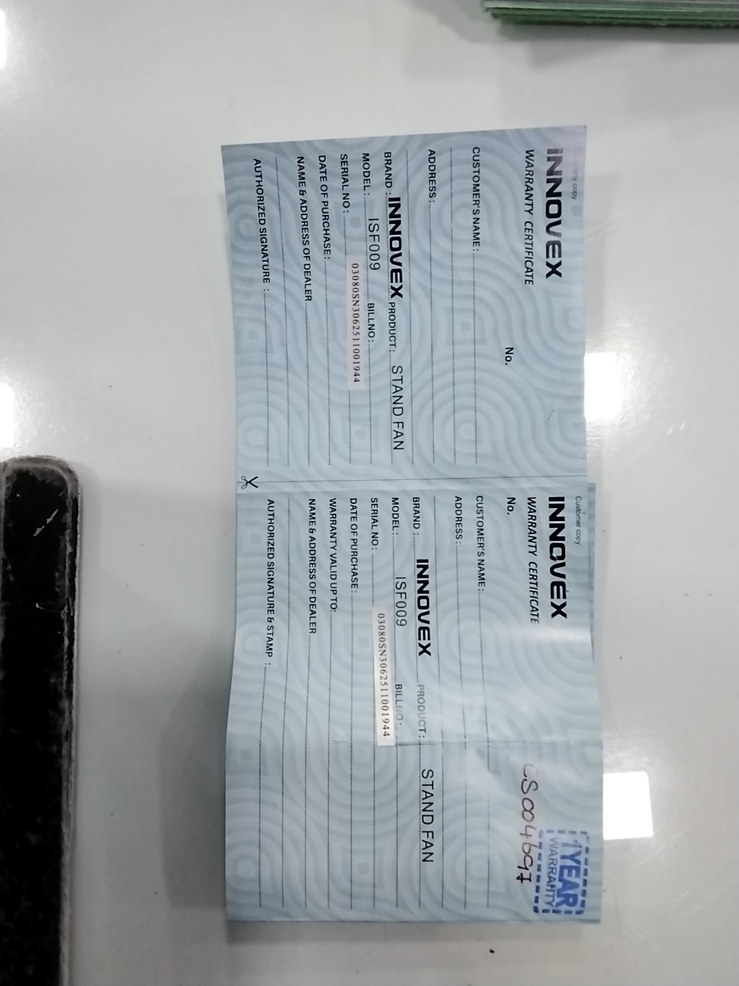 Warranty Front
