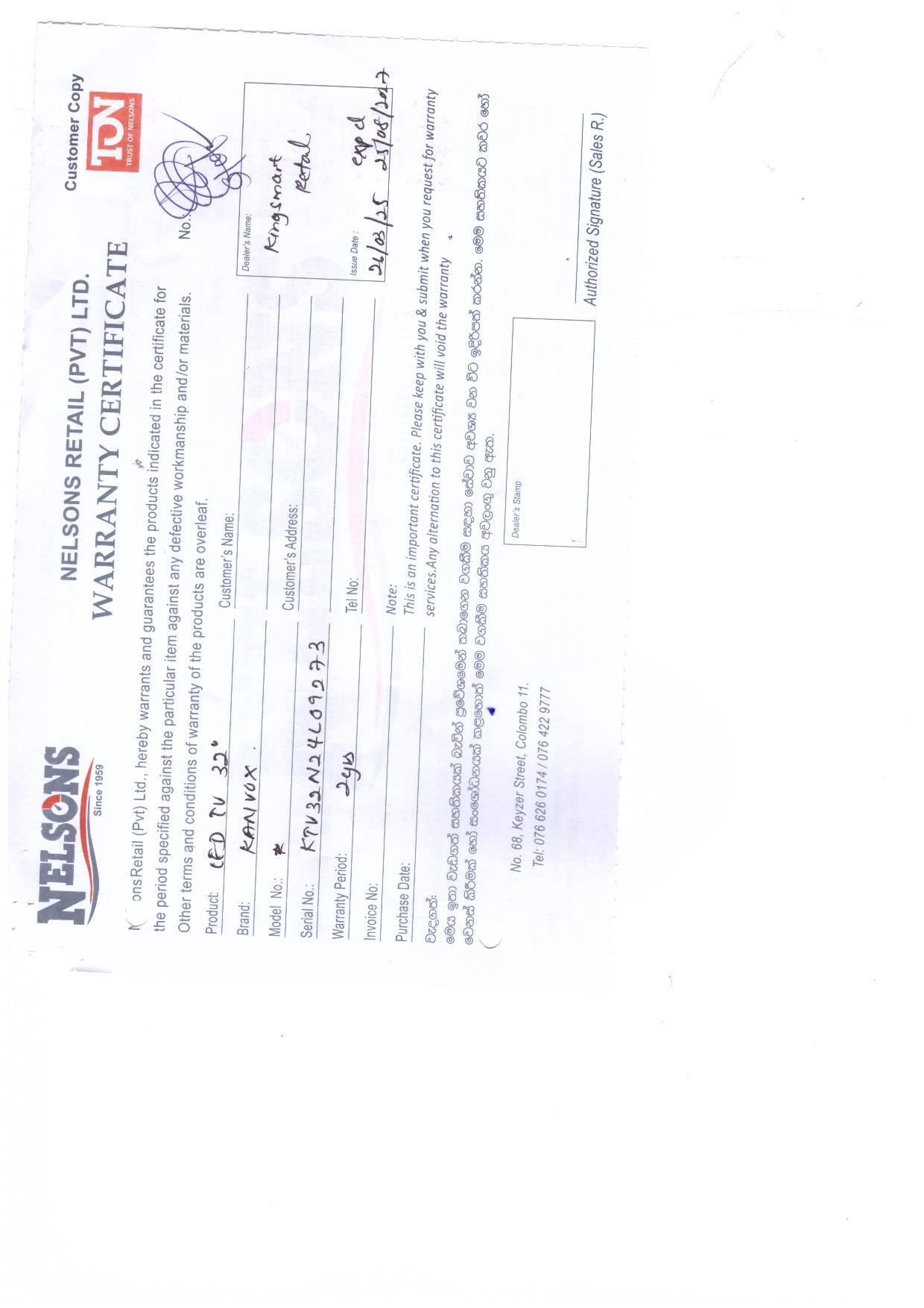Warranty Front
