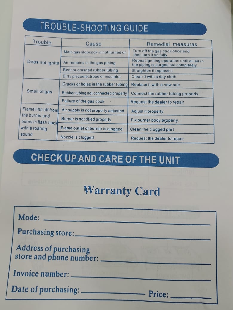 Warranty Front