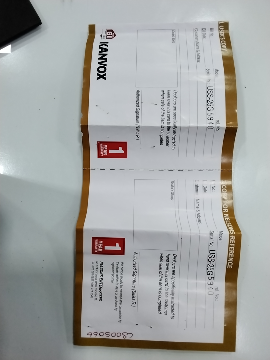 Warranty Front
