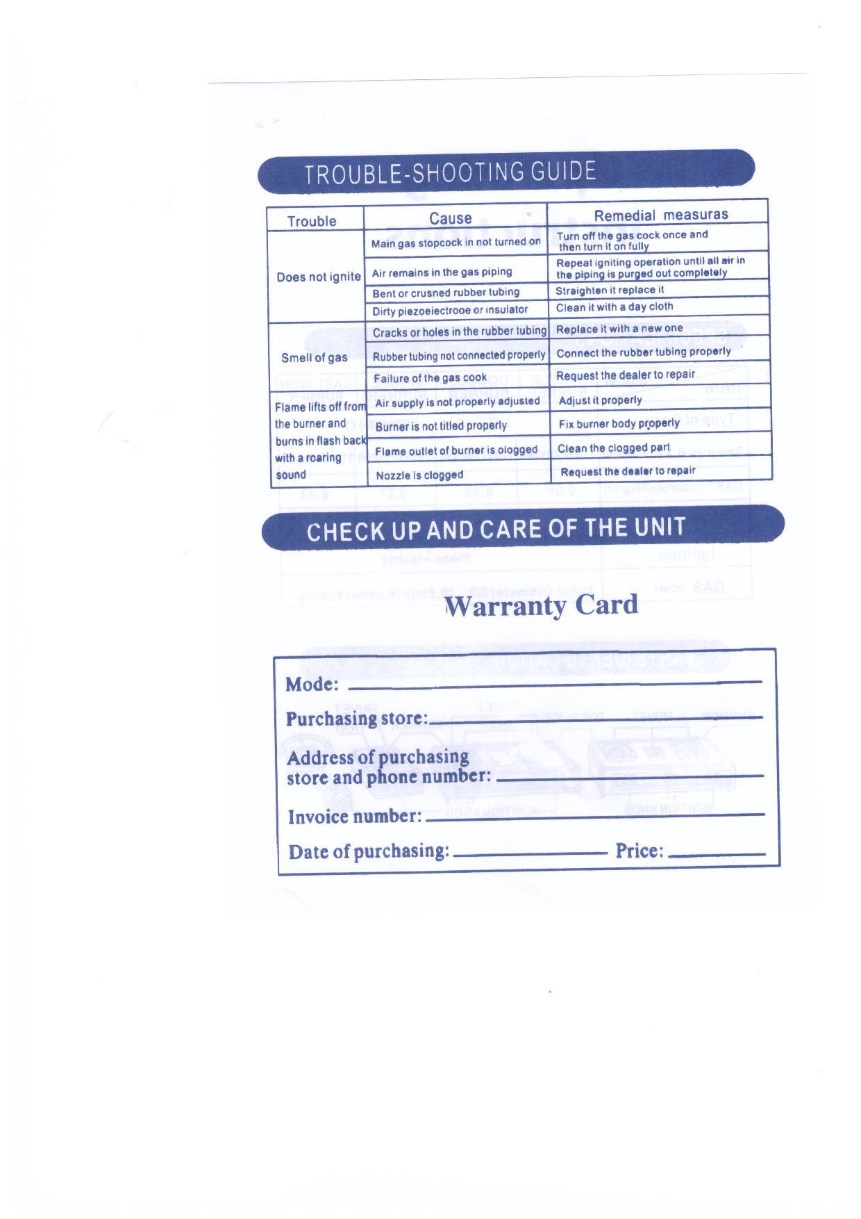 Warranty Front