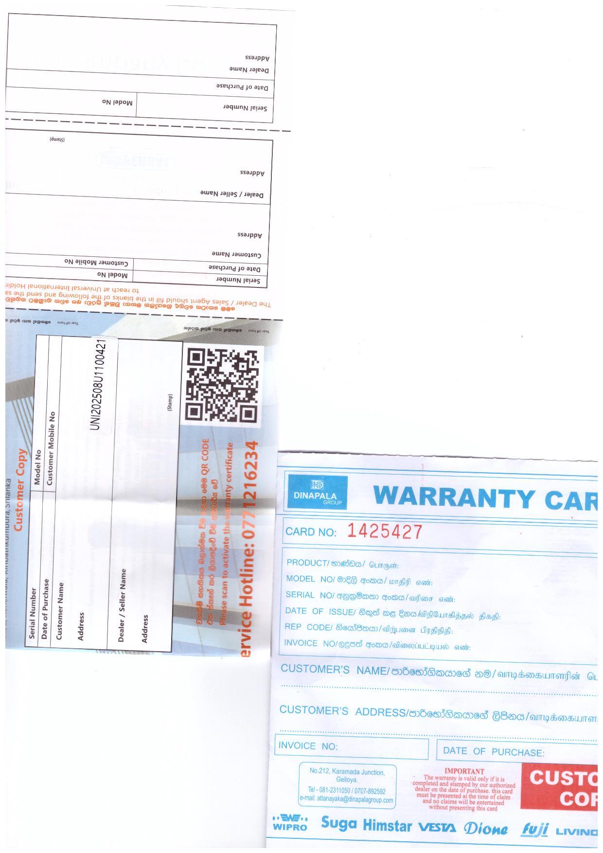 Warranty Front
