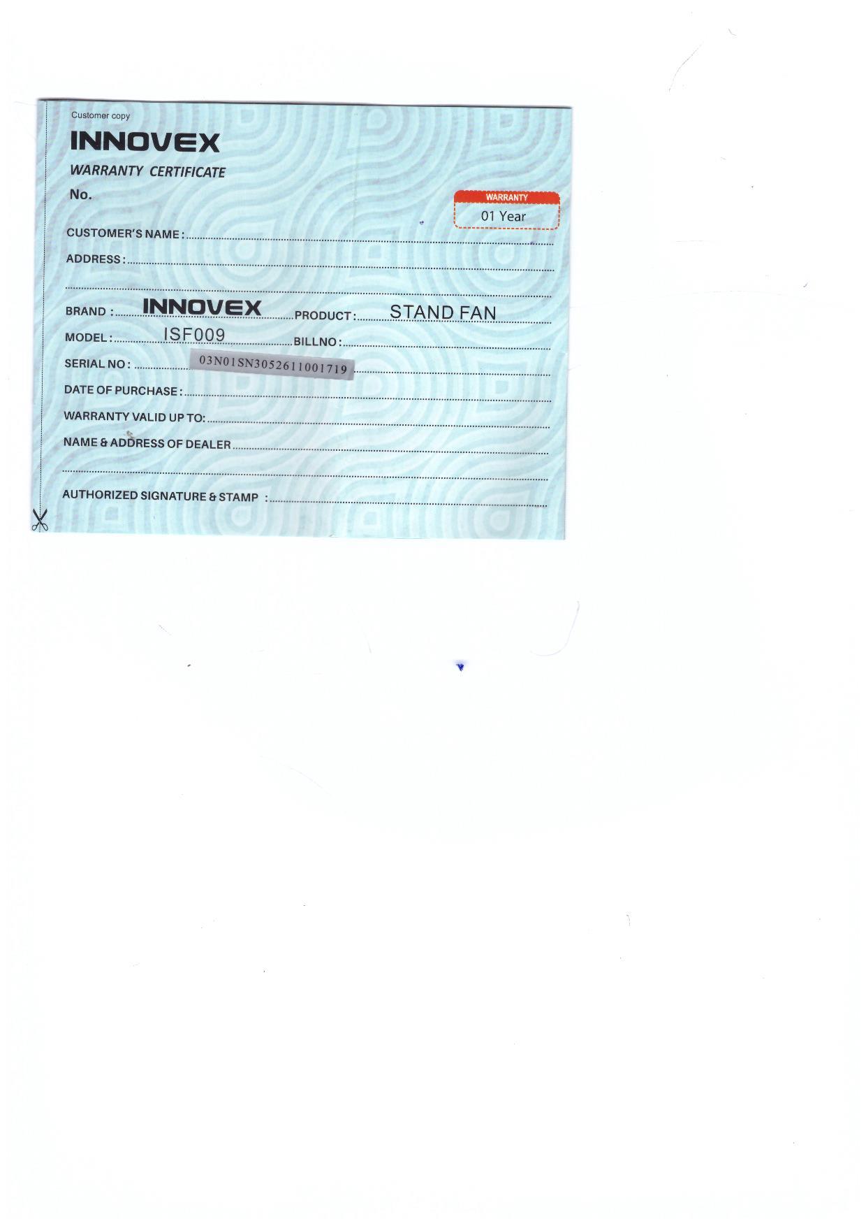 Warranty Front