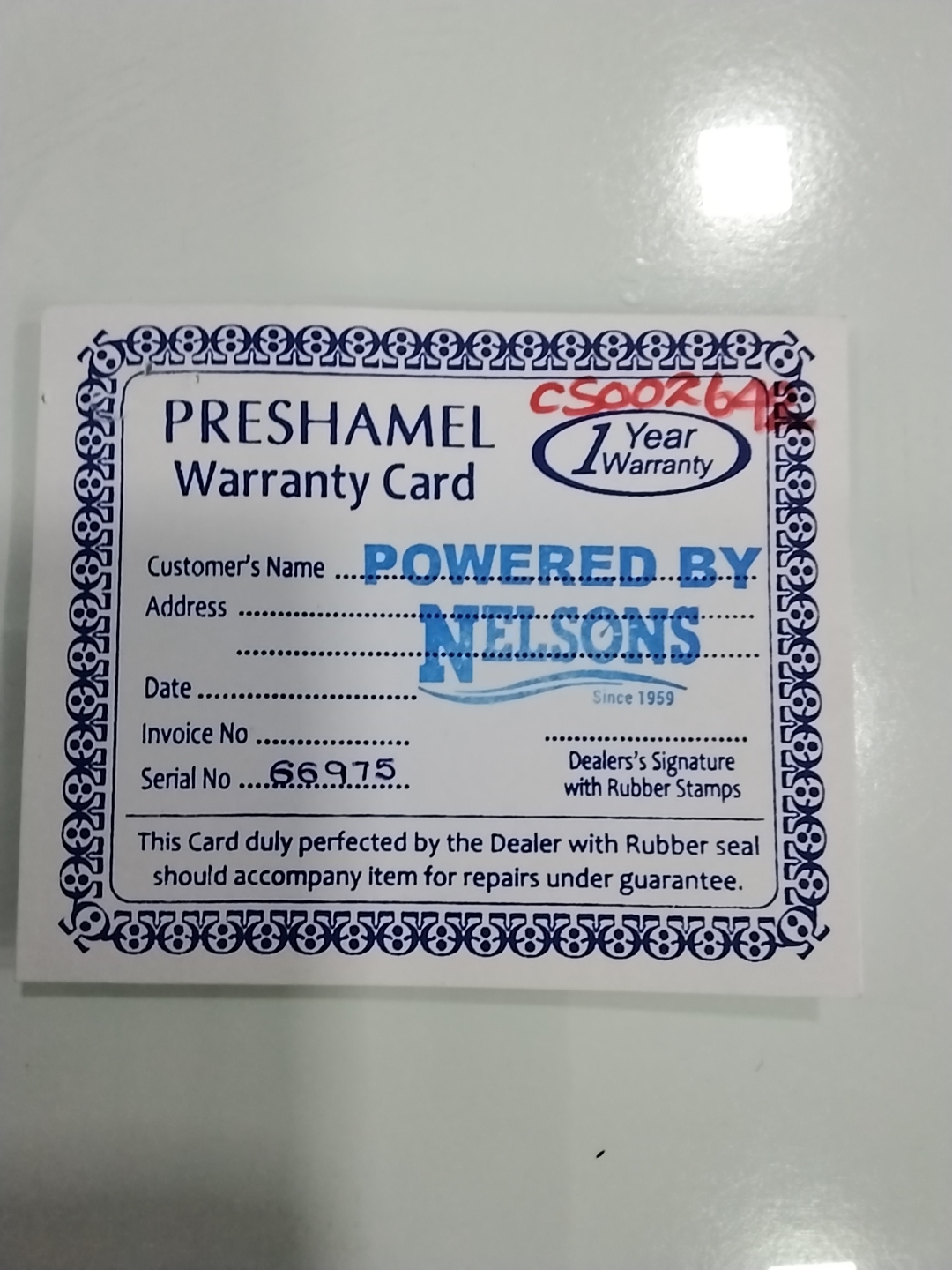 Warranty Front