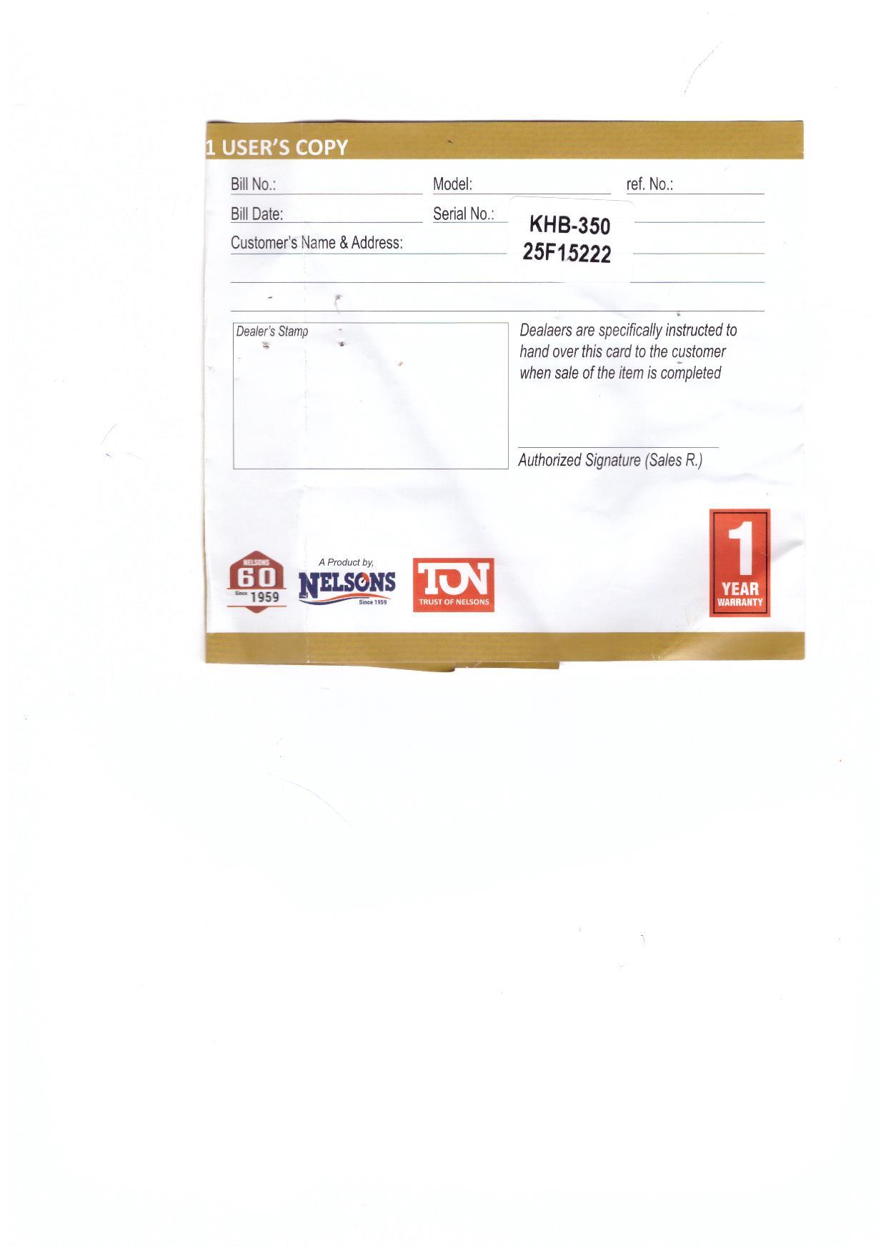 Warranty Front