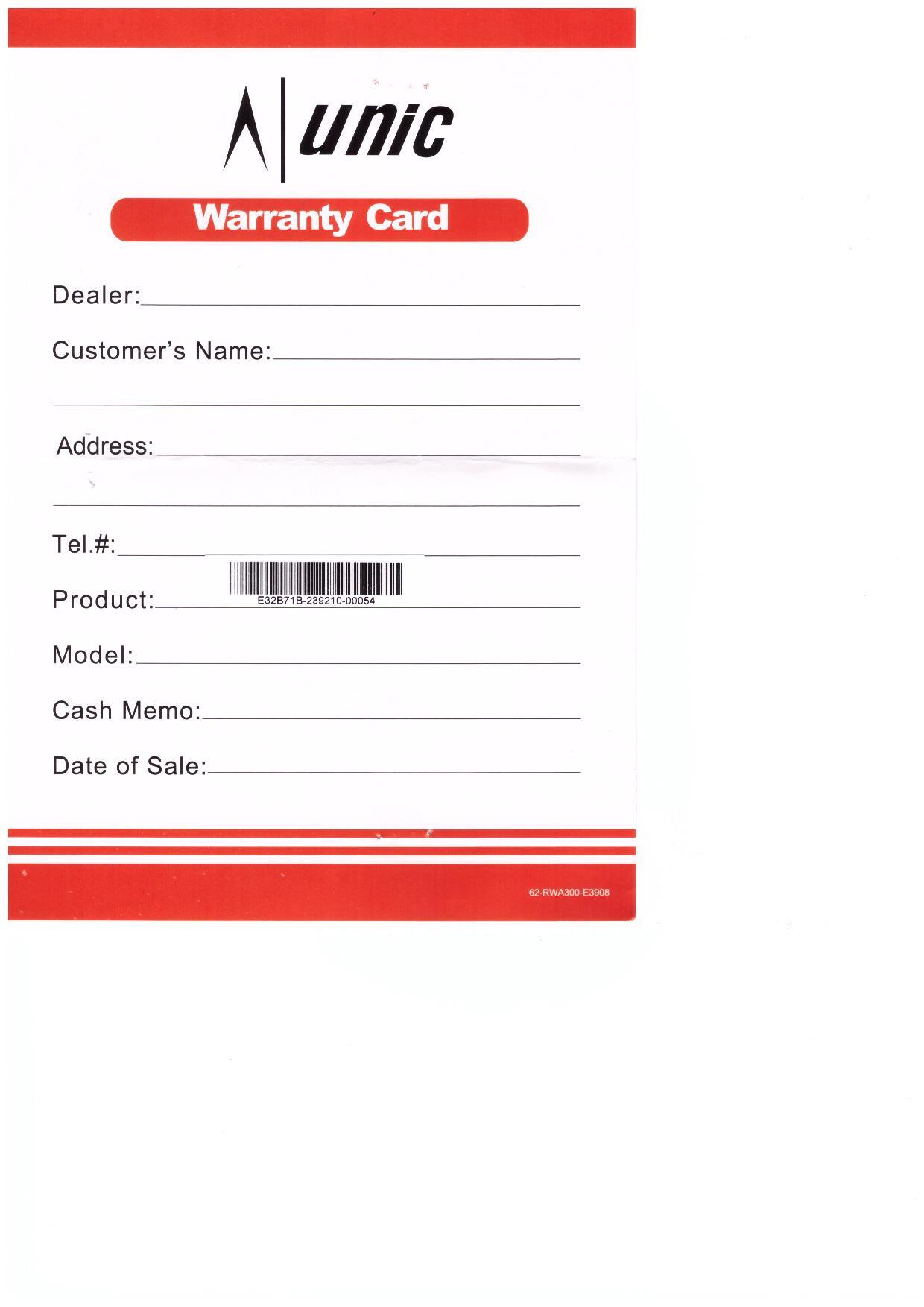 Warranty Front